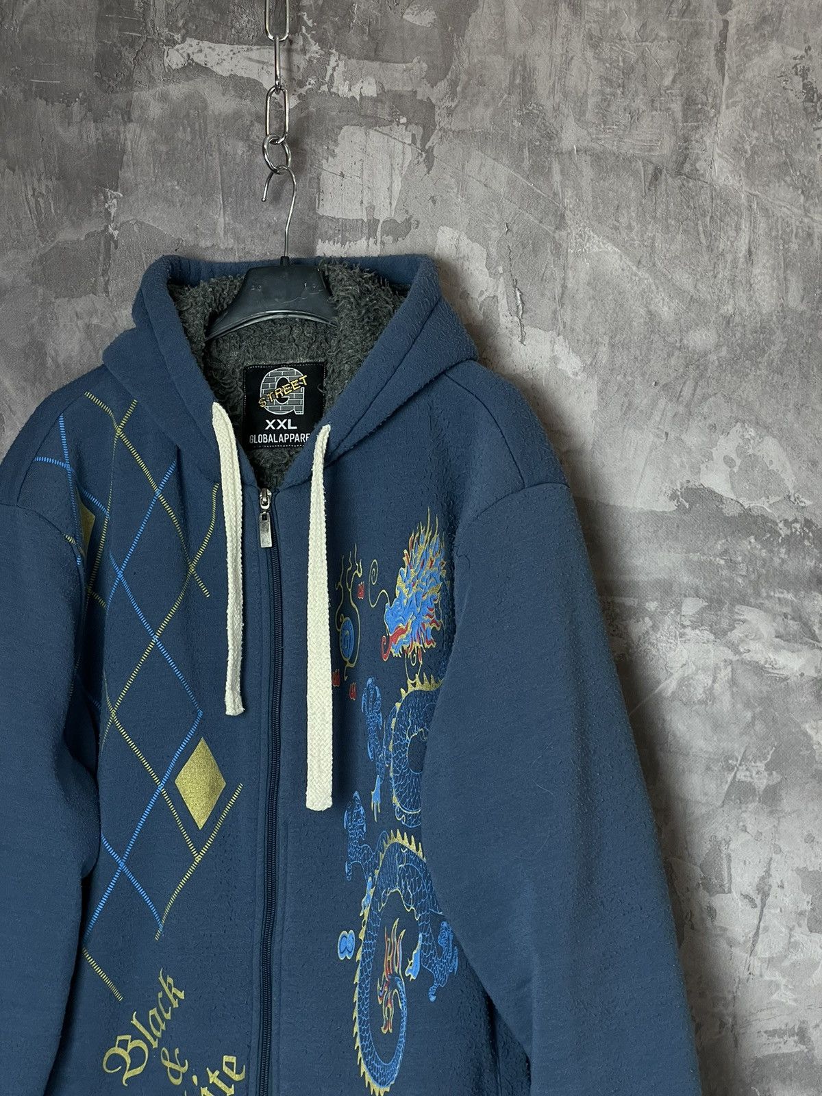 Japanese Brand × Vintage Y2K 2000s Crazy Zip Up Dragon Printed Hoodie All Over Rare Size US XXL / EU 58 / 5 - 4 Thumbnail