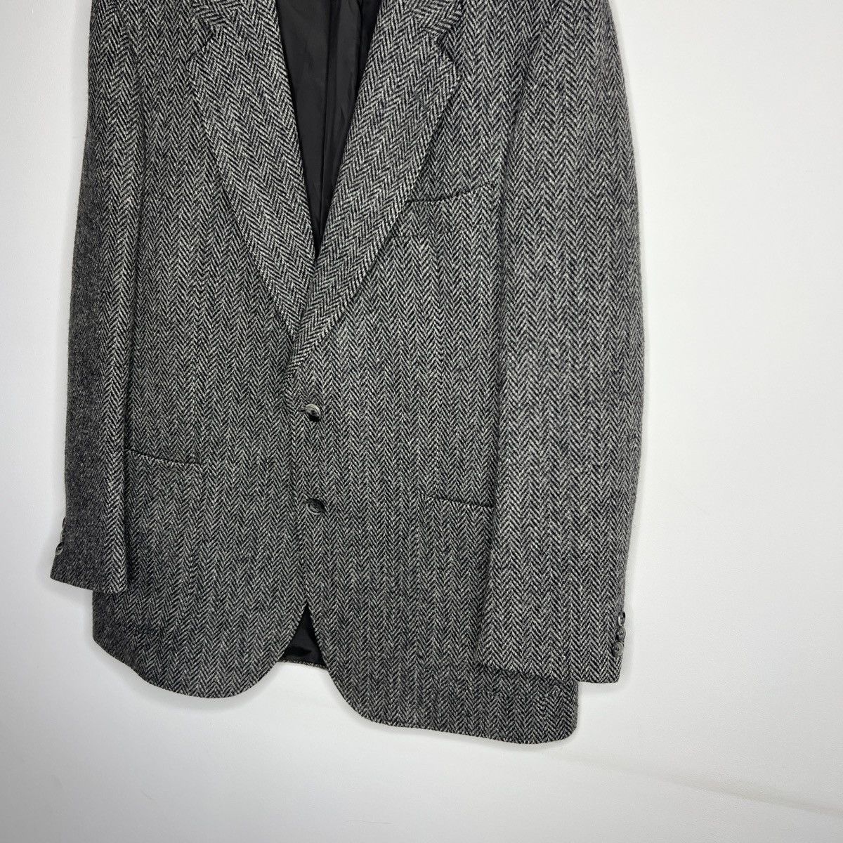 Designer × Harris Tweed × Vintage Vtg Harris Tweed Grey Coat WOOL Jacket Blazer 40 R Size 40R - 2 Thumbnail