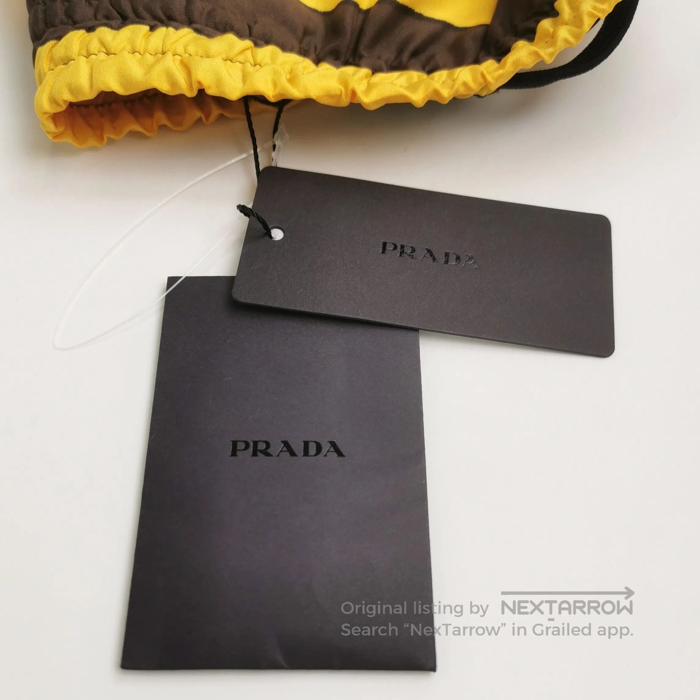 Prada Prada Striped Silk Shorts in Yellow and Brown . Size 28" / US 6 / IT 42 - 2 Thumbnail