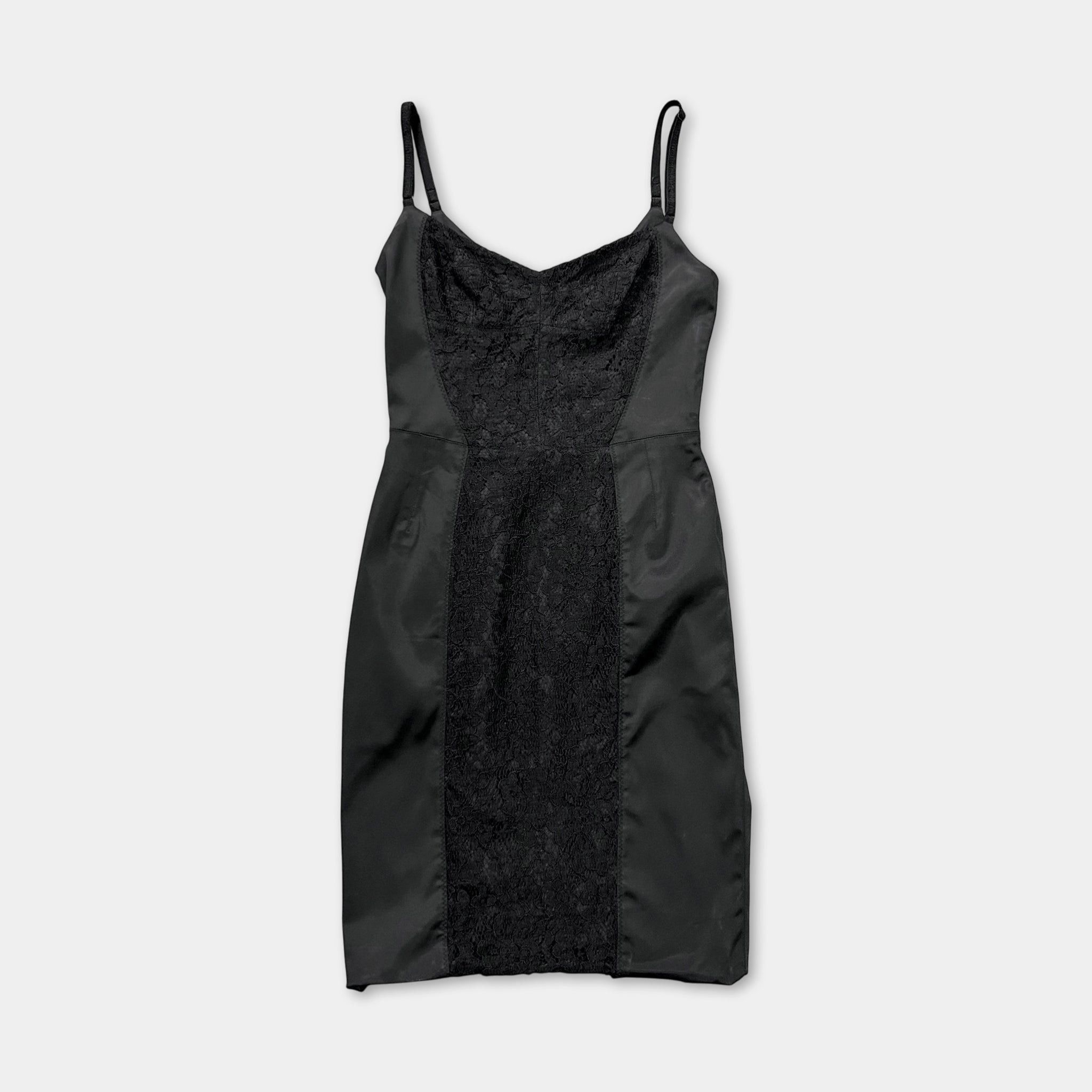Dolce & Gabbana Dolce & Gabbana 2000's Lace-Panel Slip Dress Size S / US 4 / IT 40 - 1 Thumbnail