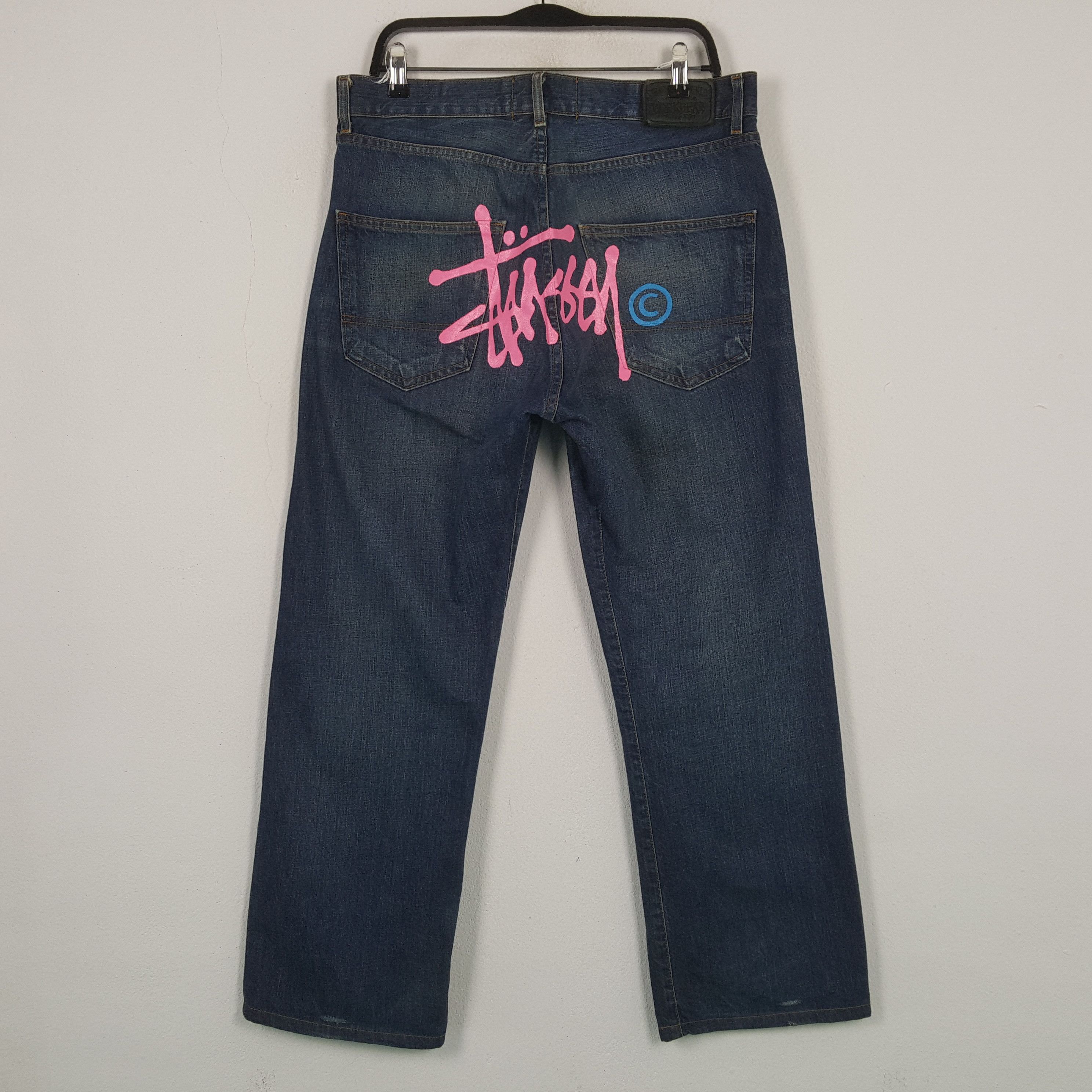 Stussy STUSSY Streetwear Skateboard Custom Art Jeans C297N3 Size US 33 - 1 Thumbnail