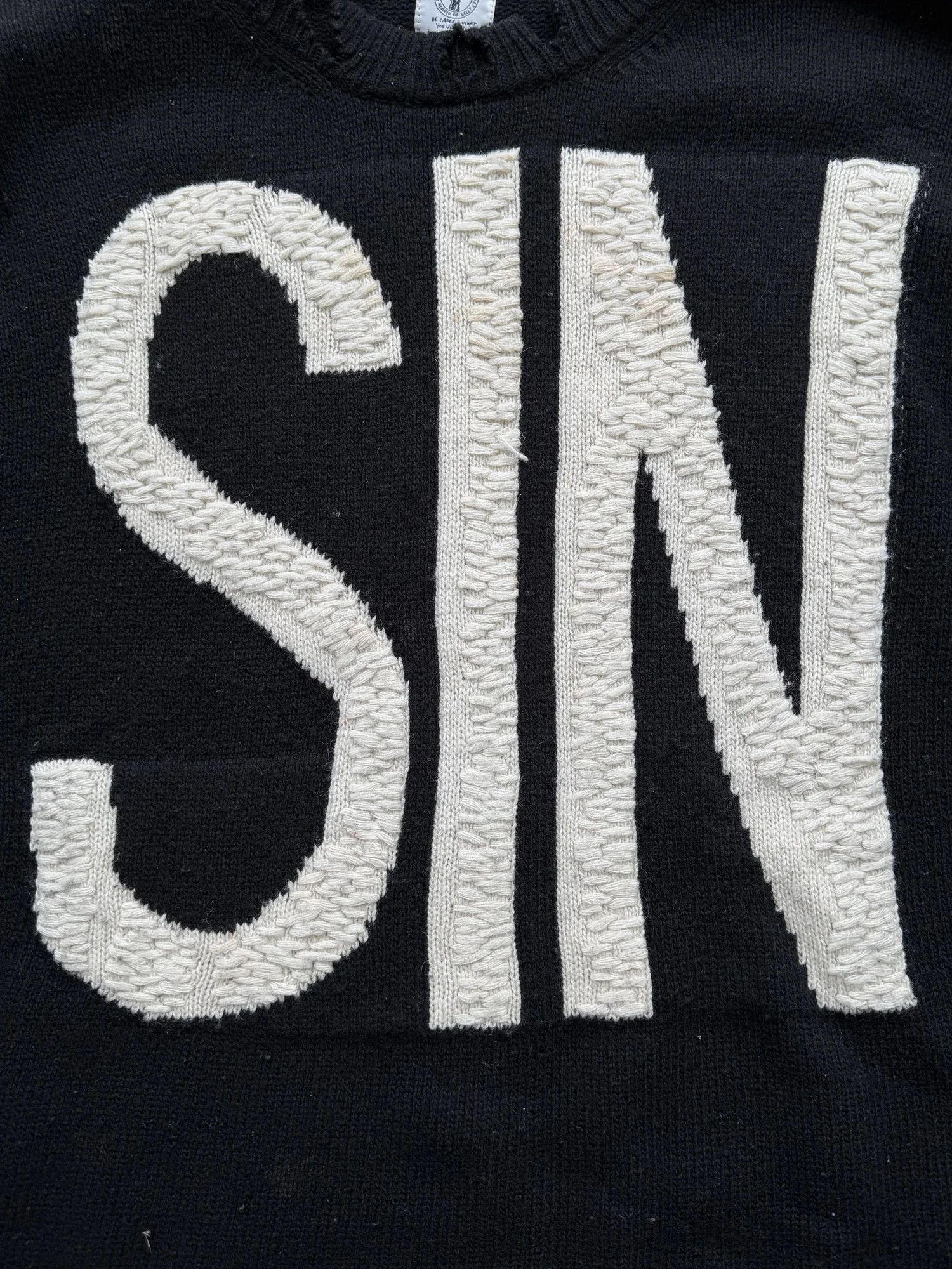Saint Michael Saint Mxxxxx Sin Distressed Knit Sweater Size US M / EU 48-50 / 2 - 4 Thumbnail