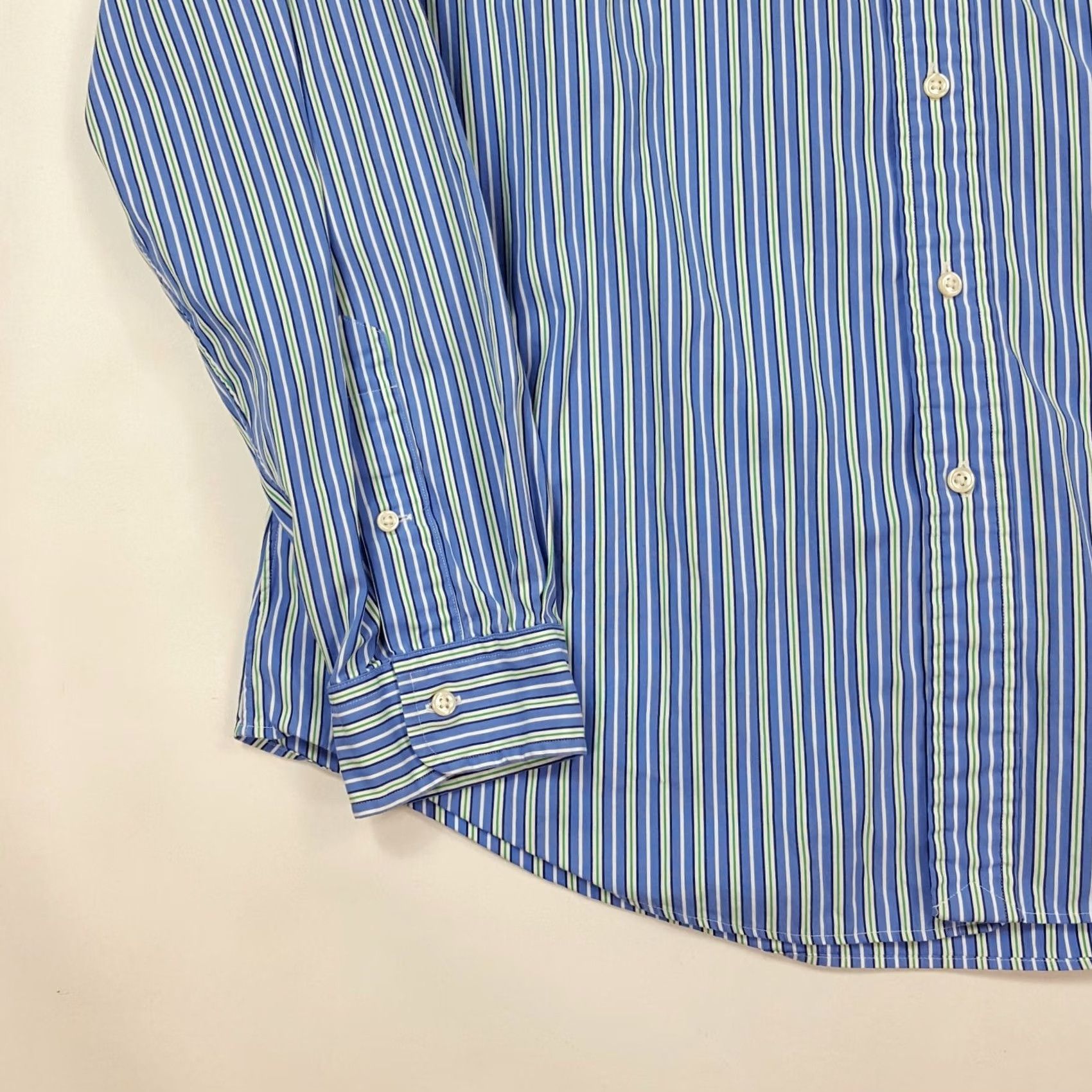 Ralph Lauren VINTAGE Ralph Lauren Blue Striped Button-Up Shirt XL Men Collared Long Sleeve Button-Down Shirt 90s Preppy Workwear Sports Golf Vintagein Size US XL / EU 56 / 4 - 4 Thumbnail