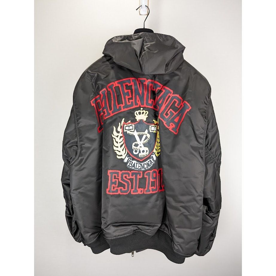 Balenciaga o1rshd1 Bomber Nylon In Black Size US L / EU 52-54 / 3 - 1 Thumbnail