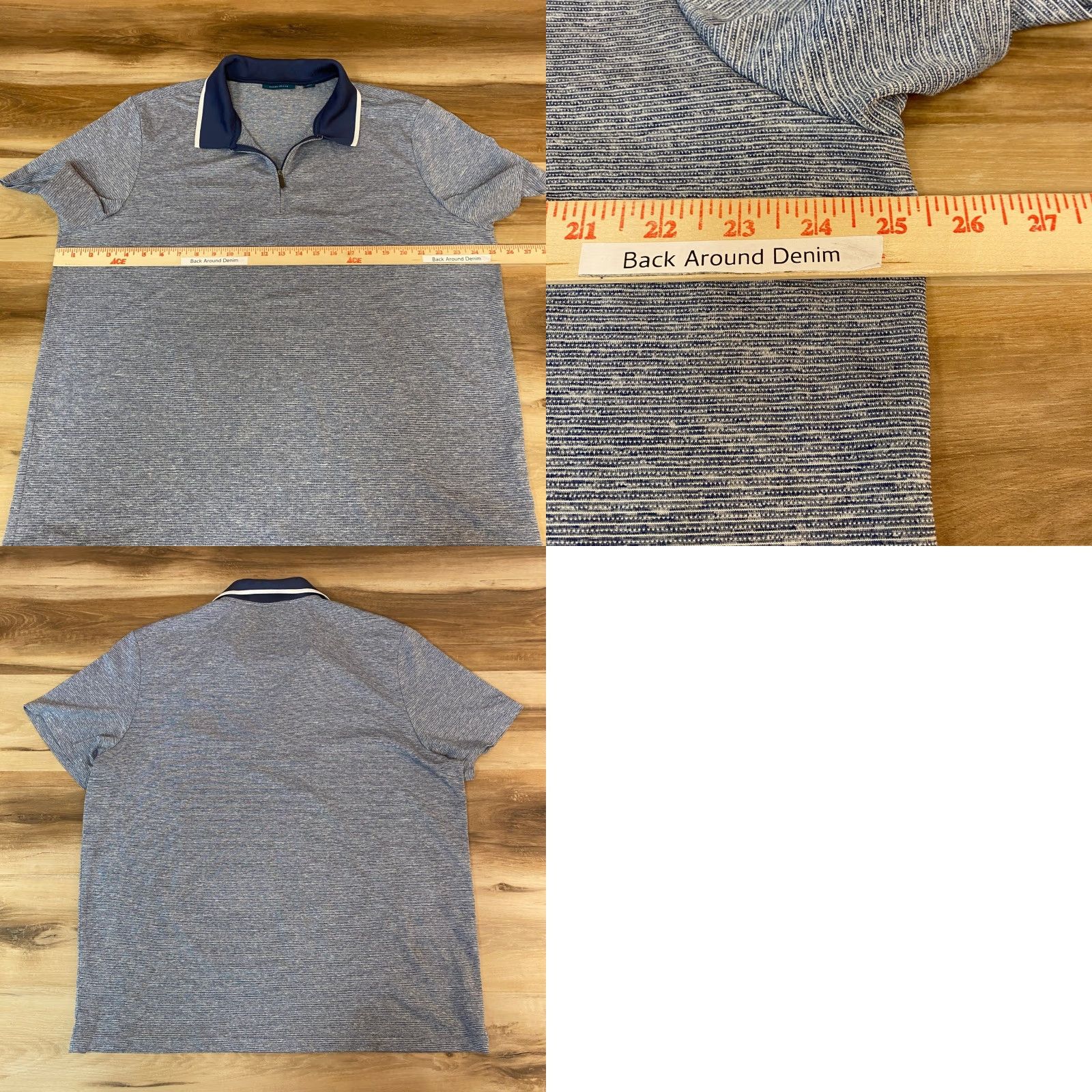 Perry Ellis Perry Ellis Polo Shirt Mens XXL Blue Heather Short Sleeve 1/4 Zip Pullover Polo Shirt Big & Tall Contemporary Golf Active Wear Mens Clothing Size US XXL / EU 58 / 5 - 8 Thumbnail