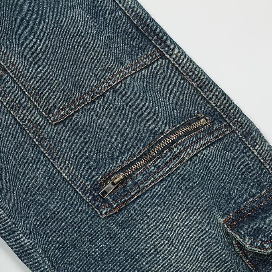 Japanese Brand Retro washed multi pocket jeans Size US 32 / EU 48 - 3 Thumbnail