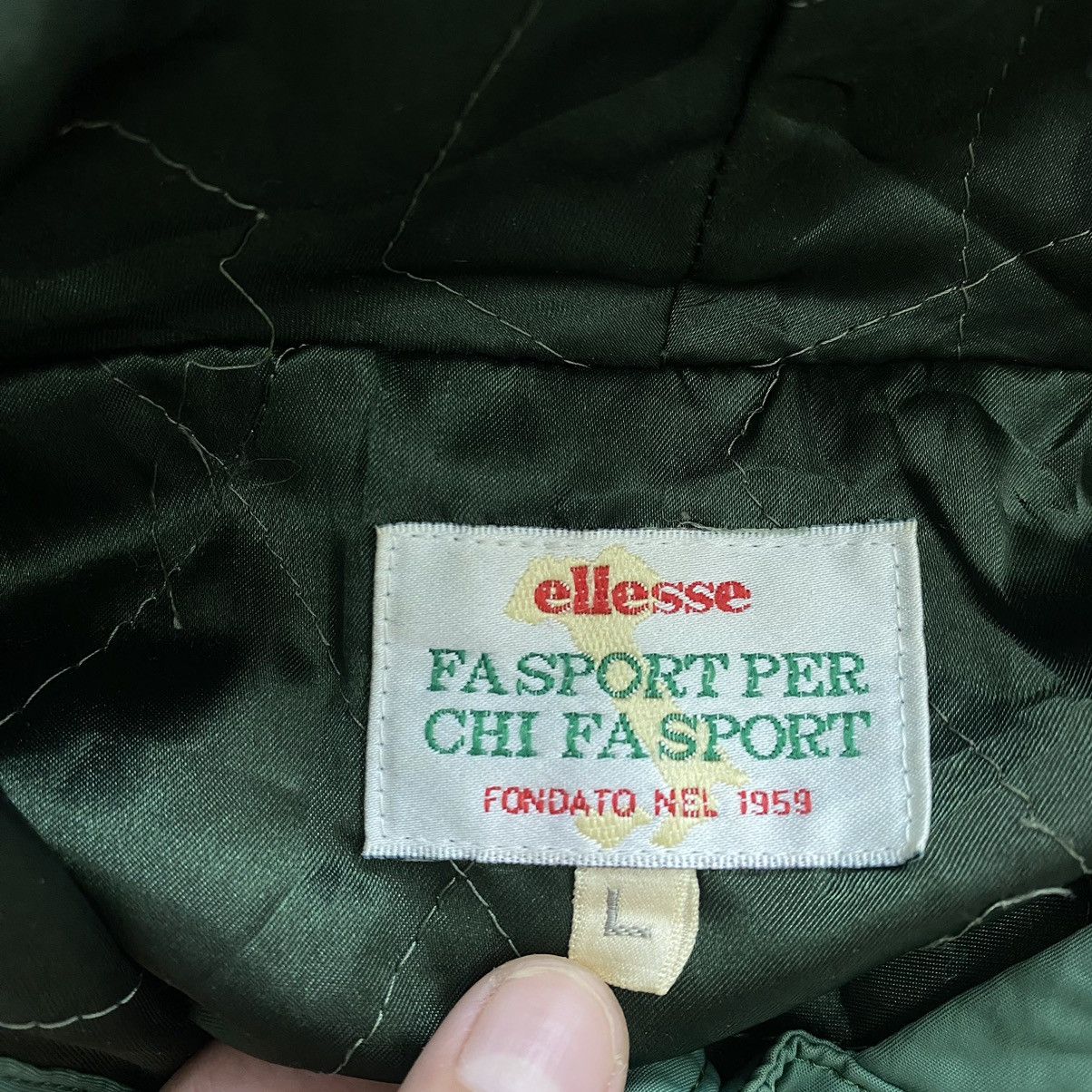 Ellesse × Vintage Vintage ELLESSE Fa Sport Per Chi Fa Sport Green Hooded Size US L / EU 52-54 / 3 - 6 Thumbnail