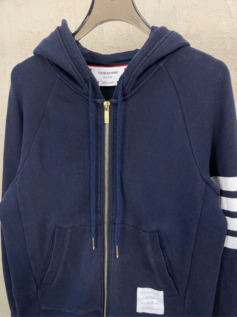 Thom Browne Thom browne Dark blue four-striped zipper jacket hoodie jac Size US M / EU 48-50 / 2 - 3 Thumbnail