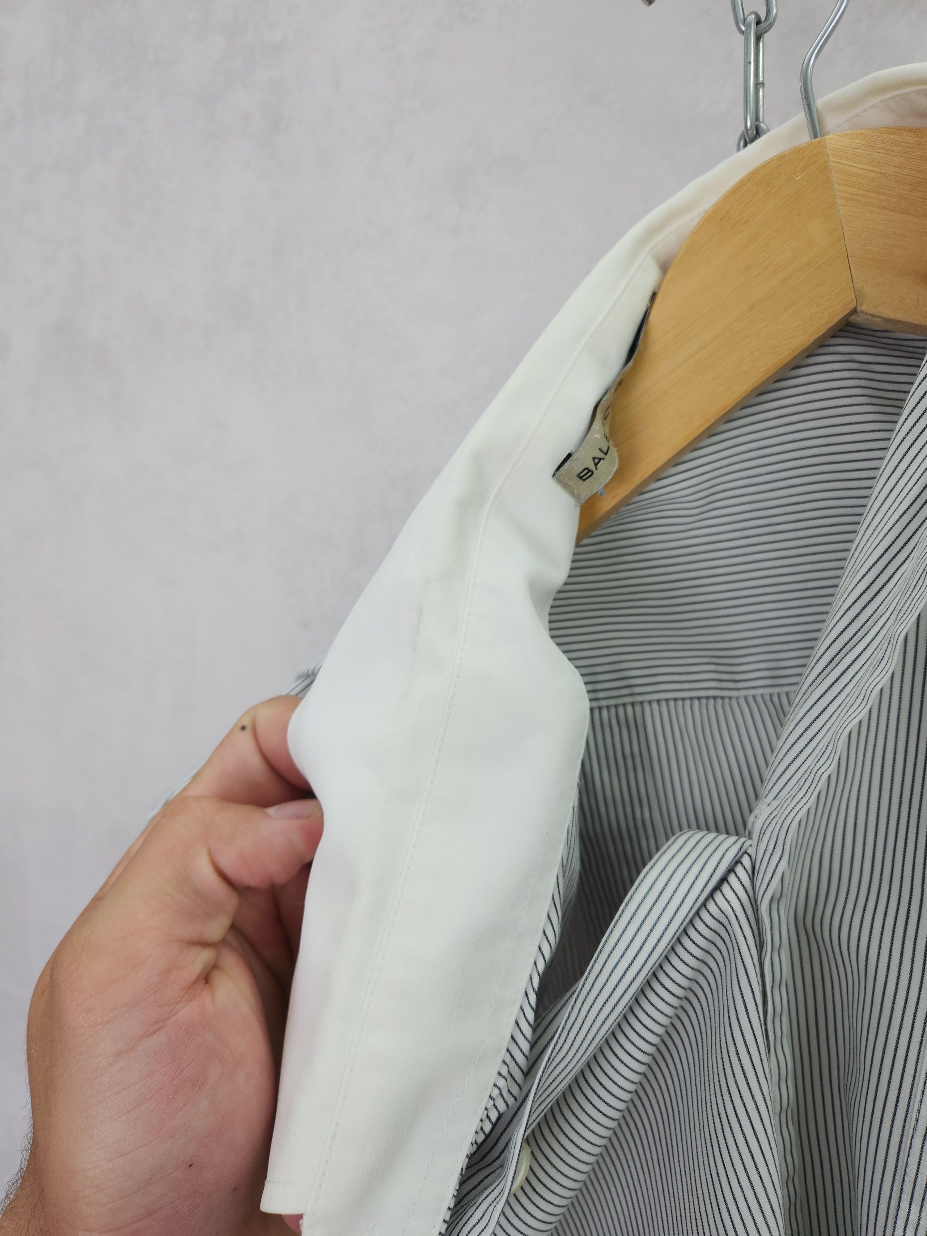 Balenciaga Balenciaga paris stripes button ups shirt pockets logo Size US L / EU 52-54 / 3 - 14 Thumbnail