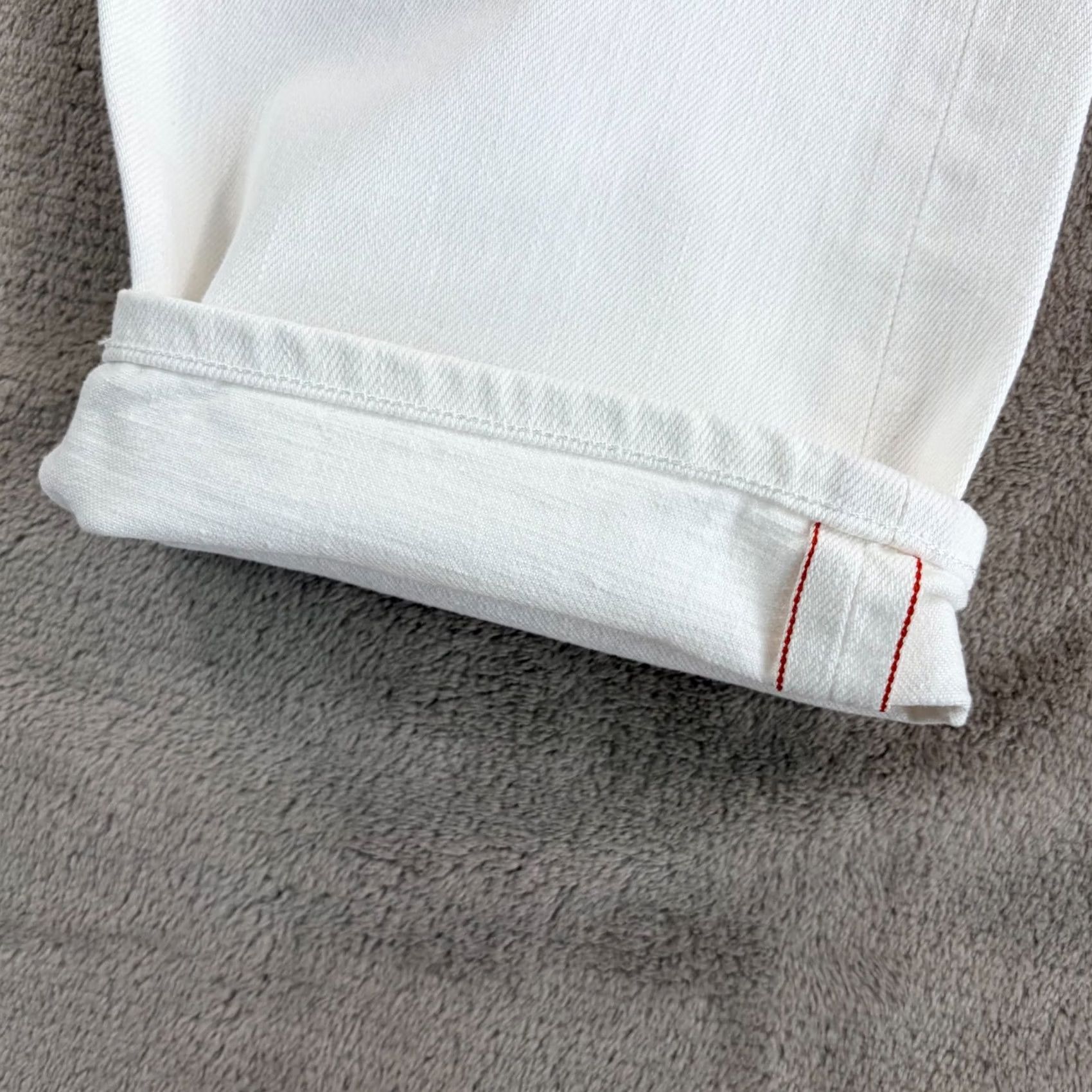 Vintage Studio Nicholson Jeans Mens Medium 30x26 White Tannaro Tapered Selvedge Cotton 90s Levi's Made In Usa New, Men's (Size 31) — image 4 of 6