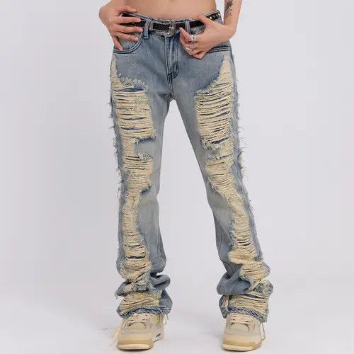 Japanese Brand × Jean vintage distressed frayed jeans Size US 30 / EU 46 - 1 Thumbnail