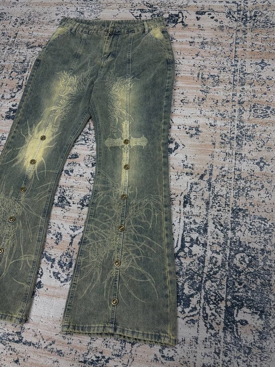 Japanese Brand Avant Garde Flaired Opium Y2K Japanese Gothic Jeans Size 30" / US 8 / IT 44 - 4 Thumbnail