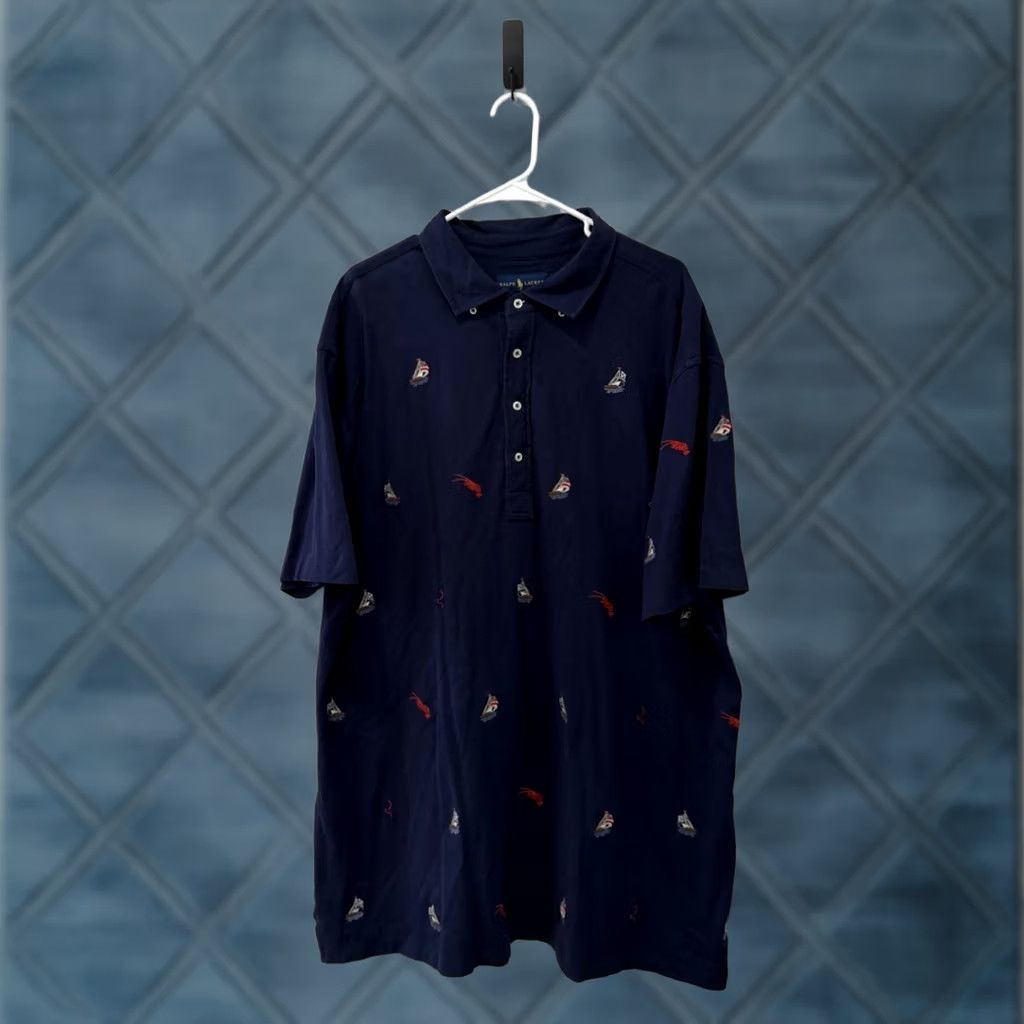 Polo Ralph Lauren Polo Ralph Lauren Polo Shirt Men 2XLT Navy Lobster All Over Print Nautical Coastal Size US XXL / EU 58 / 5 - 1 Thumbnail