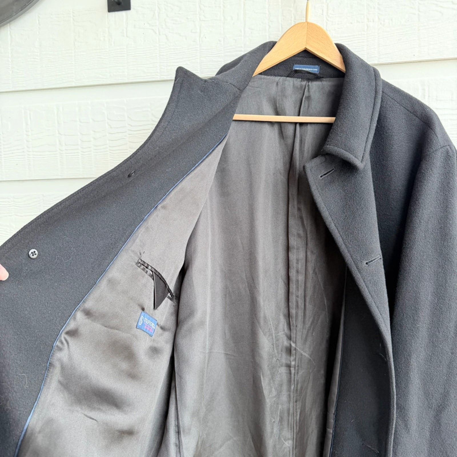 Stafford Stafford Wool Blend black overcoat 46R Size US XL / EU 56 / 4 - 5 Thumbnail