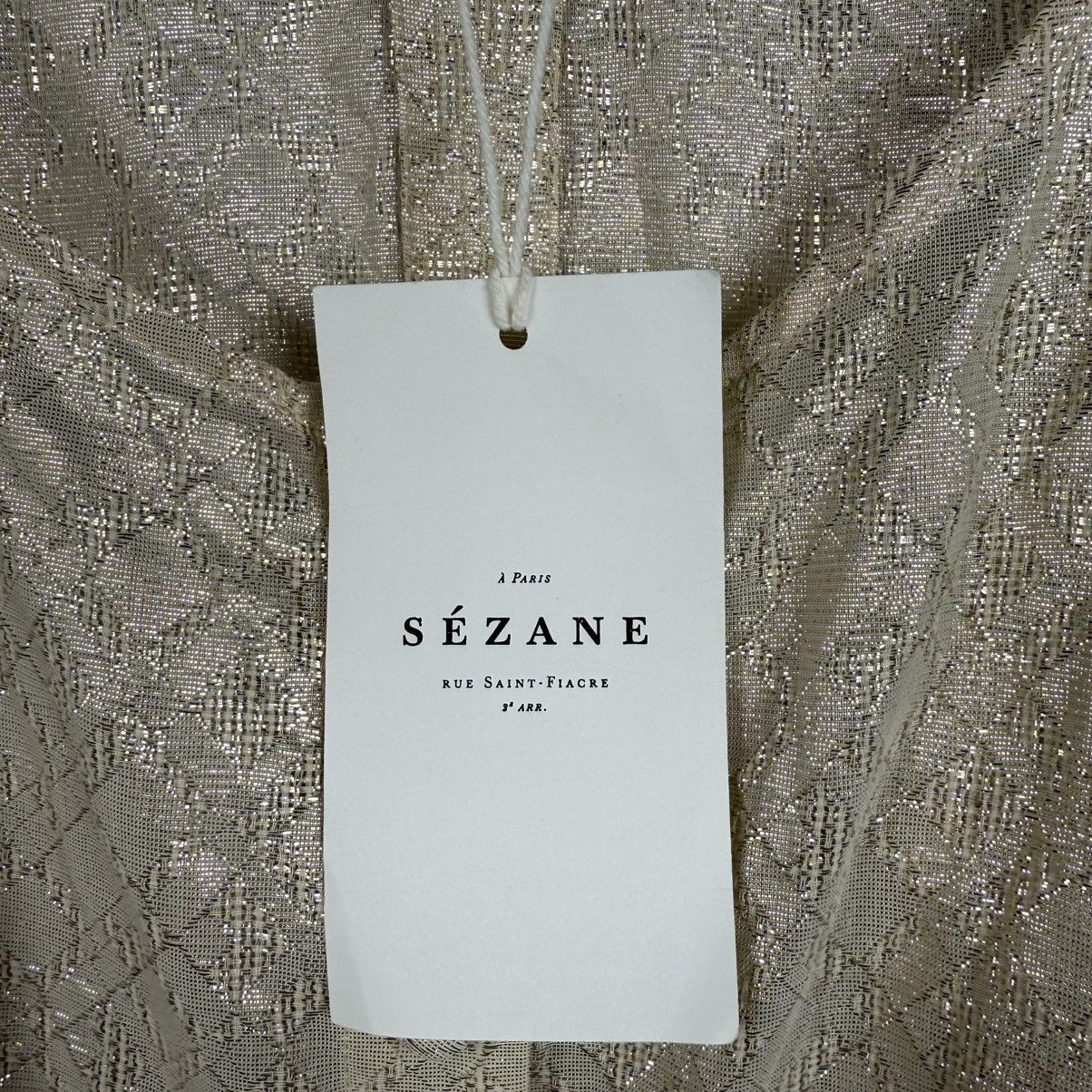Sezane NWT Sezane Cristina Cotton Gold Metallic Ruched Blouse Size M / US 6-8 / IT 42-44 - 15 Thumbnail
