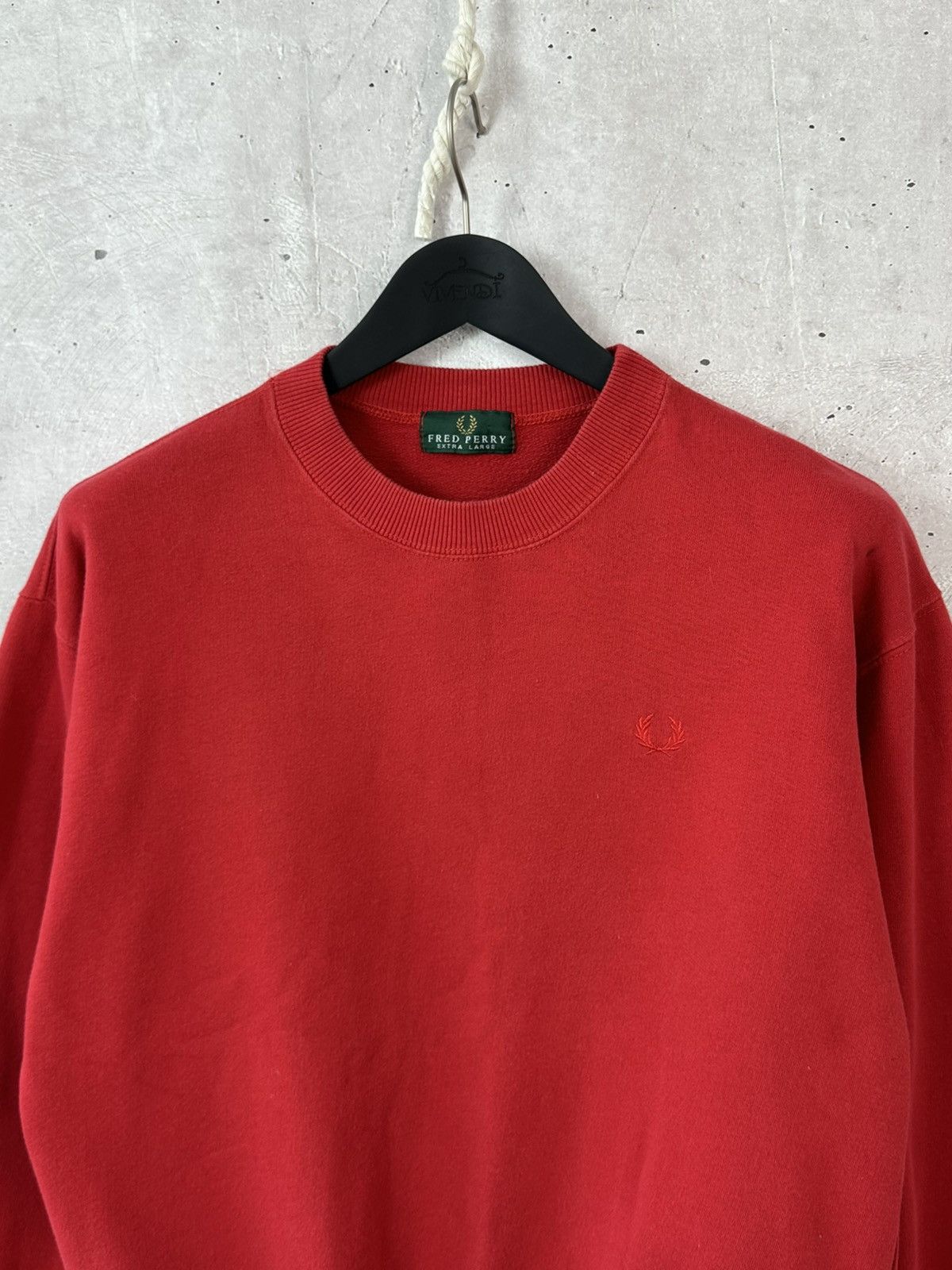 Fred Perry Fred Perry Vintage Red Logo Crew Neck Cotton Sweatshirt Size US XL / EU 56 / 4 - 3 Thumbnail