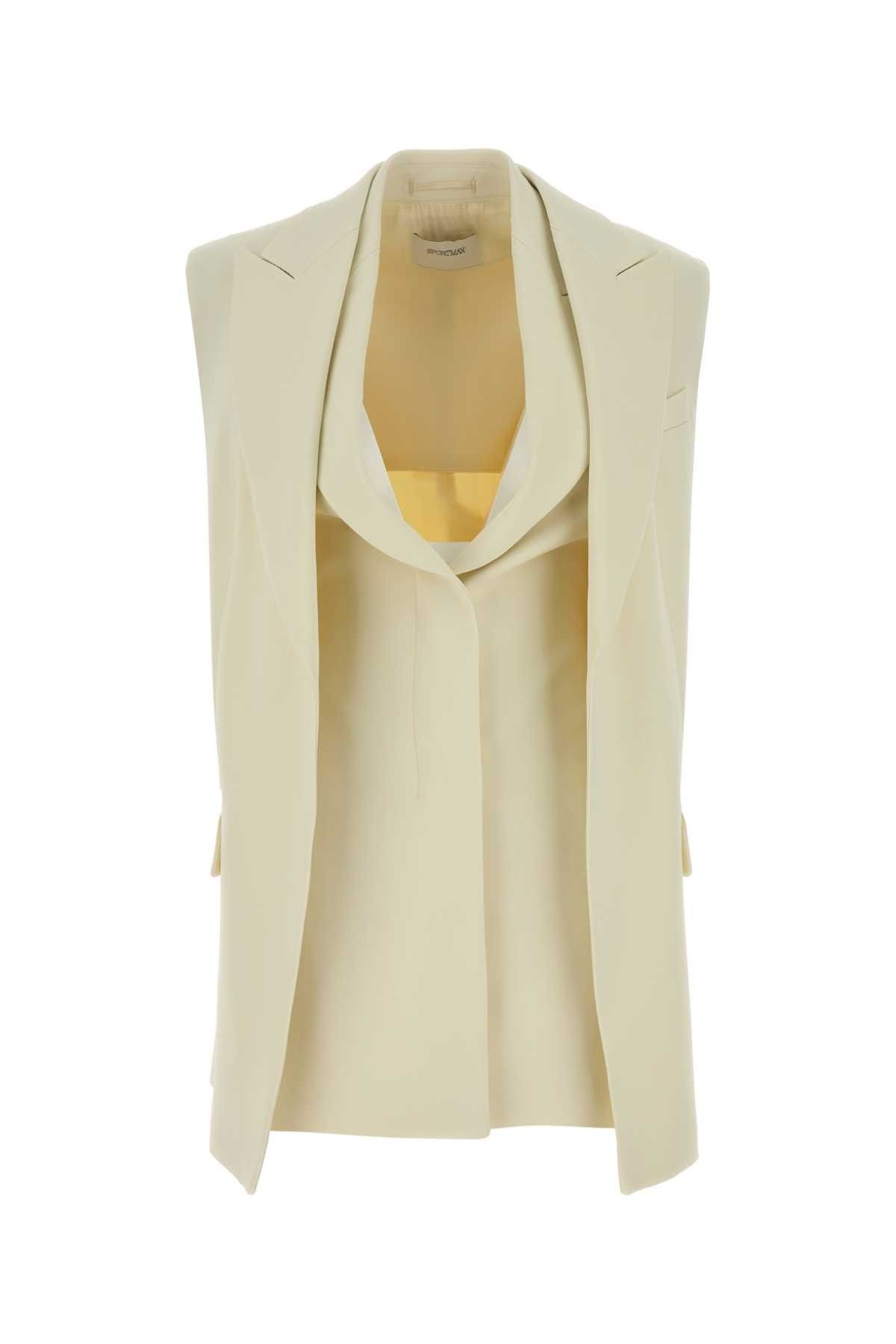 Sportmax Cream Stretch Crepe Campale Vest Size M / US 6-8 / IT 42-44 - 1 Thumbnail