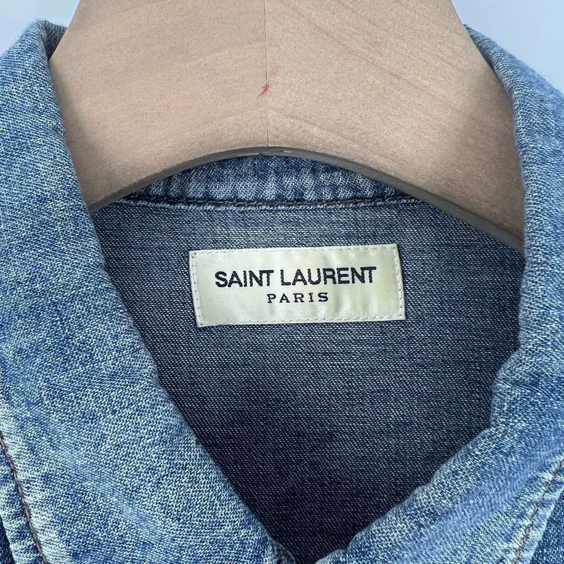 Saint Laurent Paris Saint Laurent Paris Saint Laurent Vintage Denim Shirt Size Size US S / EU 44-46 / 1 - 3 Thumbnail