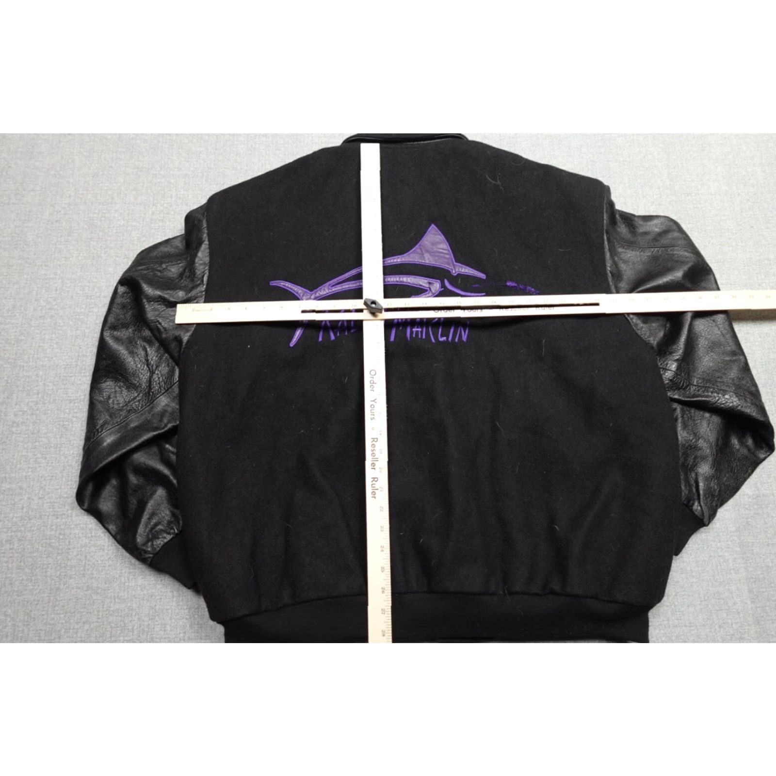 Hamilton VINTAGE Ralph Marlin Varsity Jacket Mens 2XL Black Leather Zip Lined Pattern Solid College Style Size US XXL / EU 58 / 5 - 6 Thumbnail