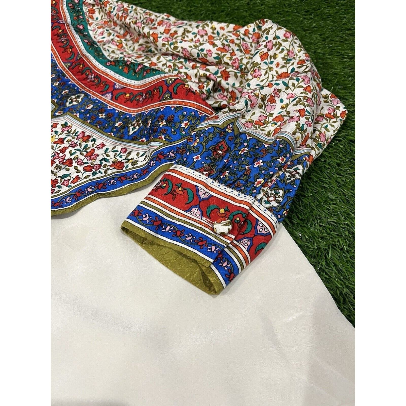 Adrianna Papell Adrianna Papell Floral Silk Blouse Fairy Bohemian 1R XXL Size XXL / US 16-18 / IT 52-54 - 3 Thumbnail