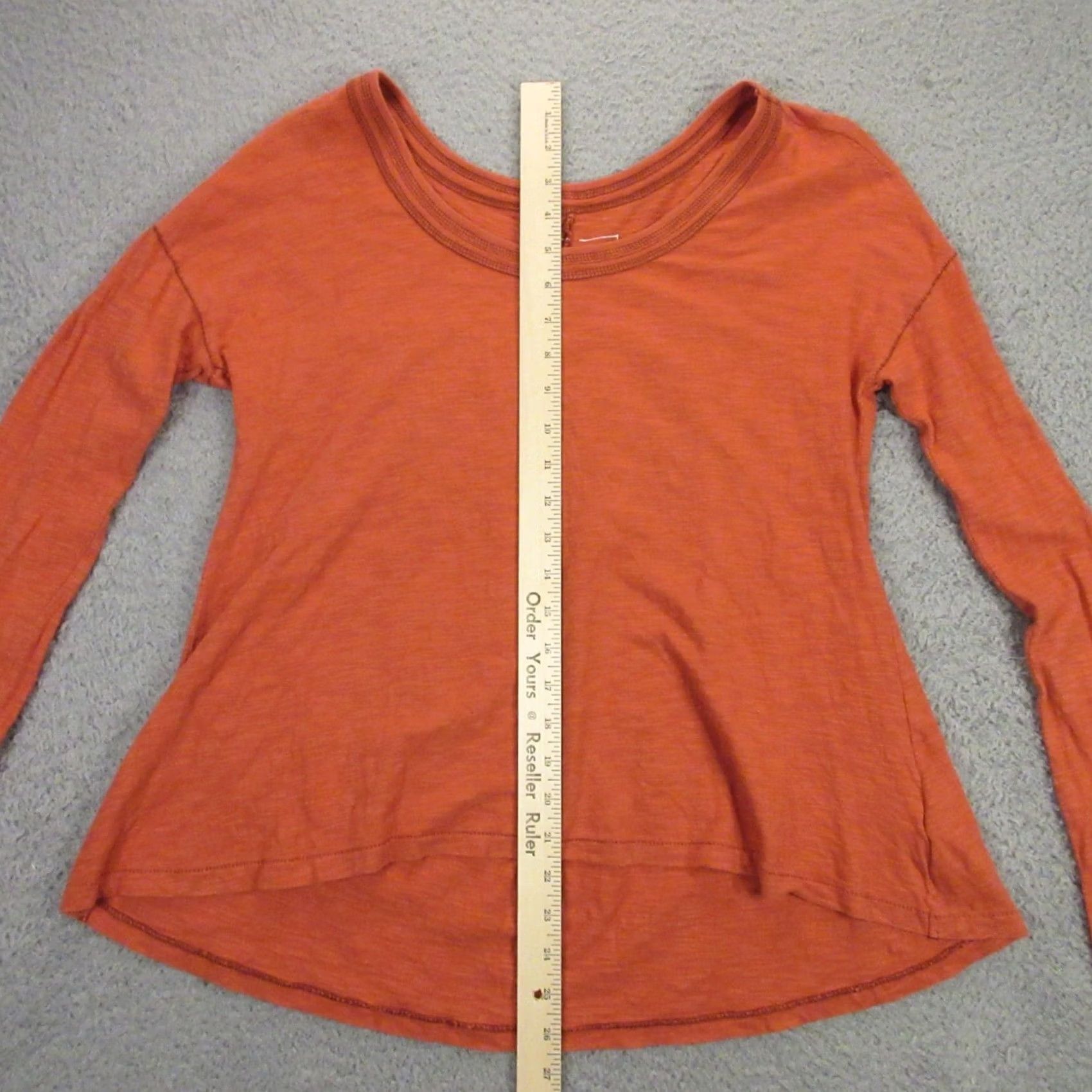 Vintage We the Free We the Free Womens Slub cotton Shirt Top P Ruffle Long Sleeve Orange Blouse Shirts Winter Spring Summer Fall Womens Size S / US 4 / IT 40 - 4 Thumbnail