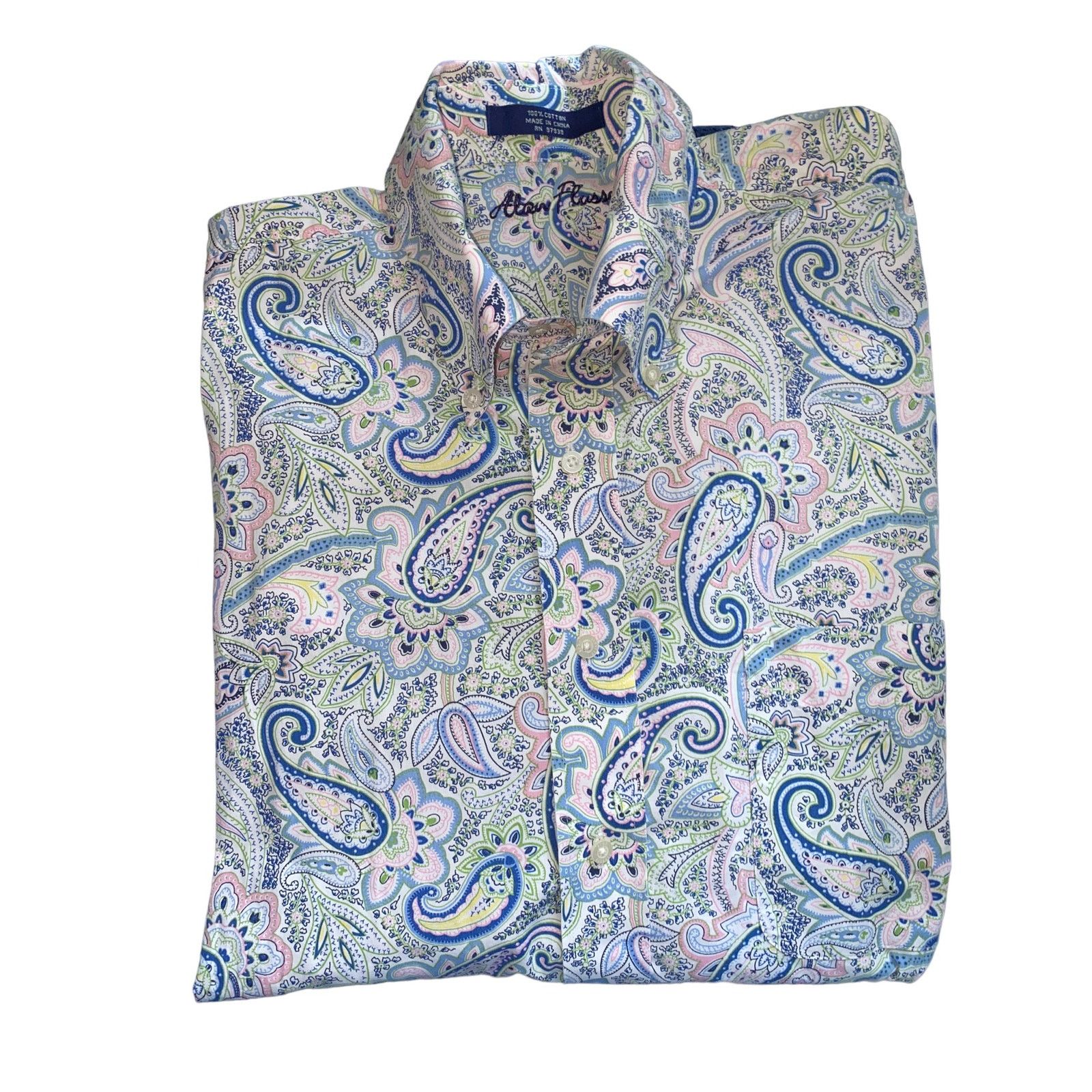 Alan Flusser Alan Flusser Paisley Print Long Sleeved Button Down Shirt Size US L / EU 52-54 / 3 - 1 Thumbnail