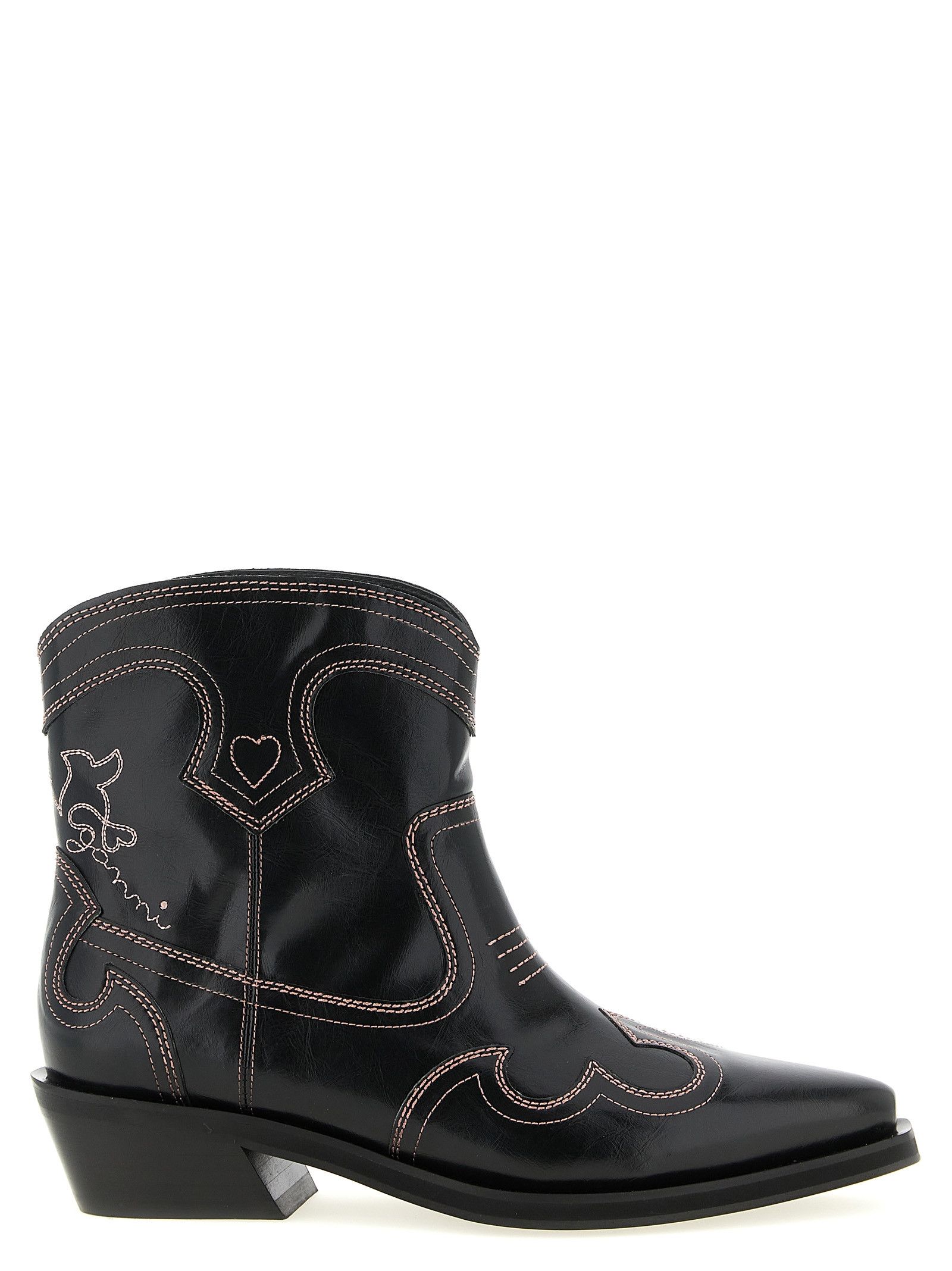 Ganni 'Low Shaft Embroidered Western' Ankle Boots Size US 9 / IT 39 - 1 Thumbnail