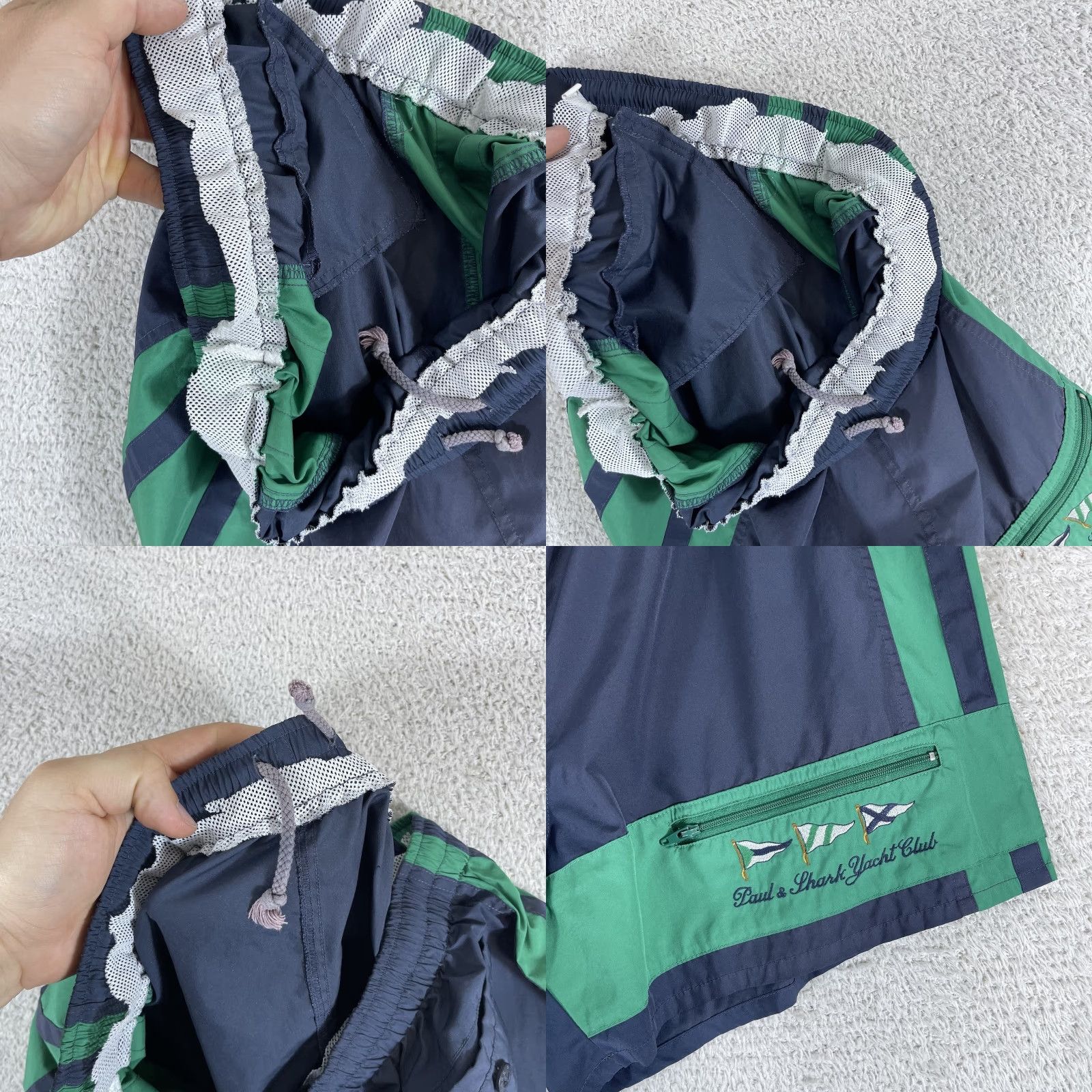Paul & Shark VINTAGE Paul & Shark Yacht Club Swim Trunks Mens XL Blue Green Italy 4" Inseam Preppy Size US 36 / EU 52 - 8 Thumbnail