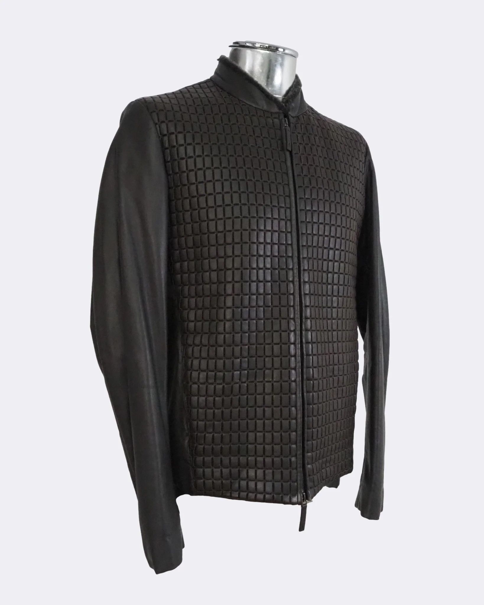 Armani Collezioni Armani Collezioni Square FrontLeatherJacket Fur Collar$2325 Size US M / EU 48-50 / 2 - 7 Thumbnail