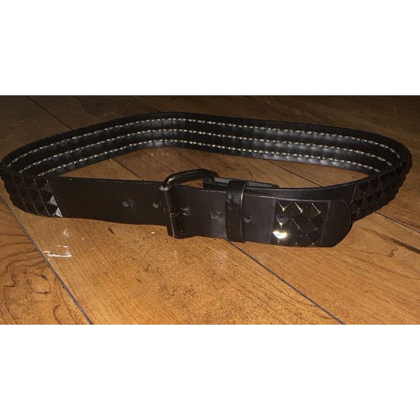 Japanese Brand × Vintage Black Studded Belt Size 34 Mens Y2K Size 34 - 1 Thumbnail