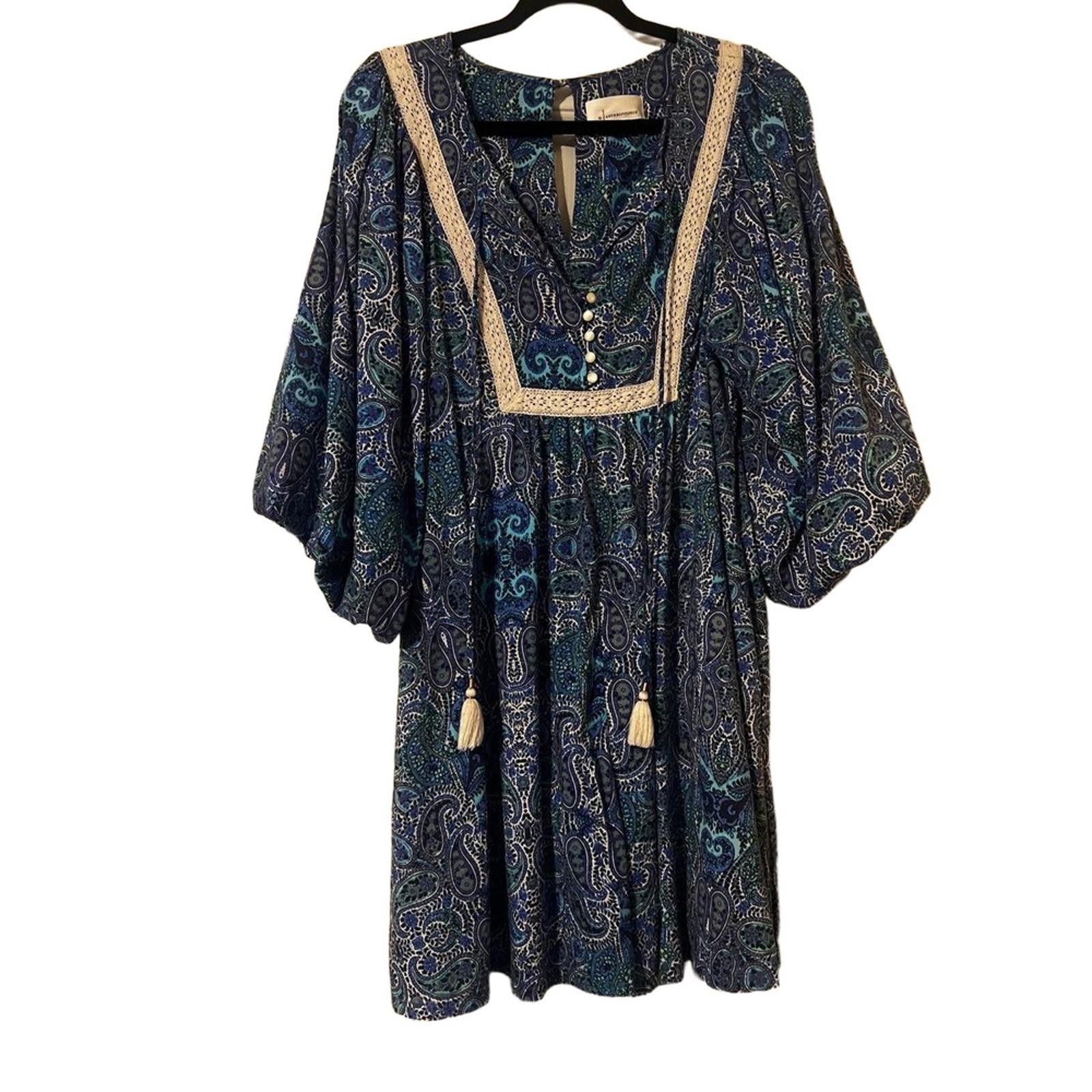 Other Anthropologie Blue Tassel Romper M Blue Boho Tassel coastal Size 32" / US 10 / IT 46 - 5 Thumbnail