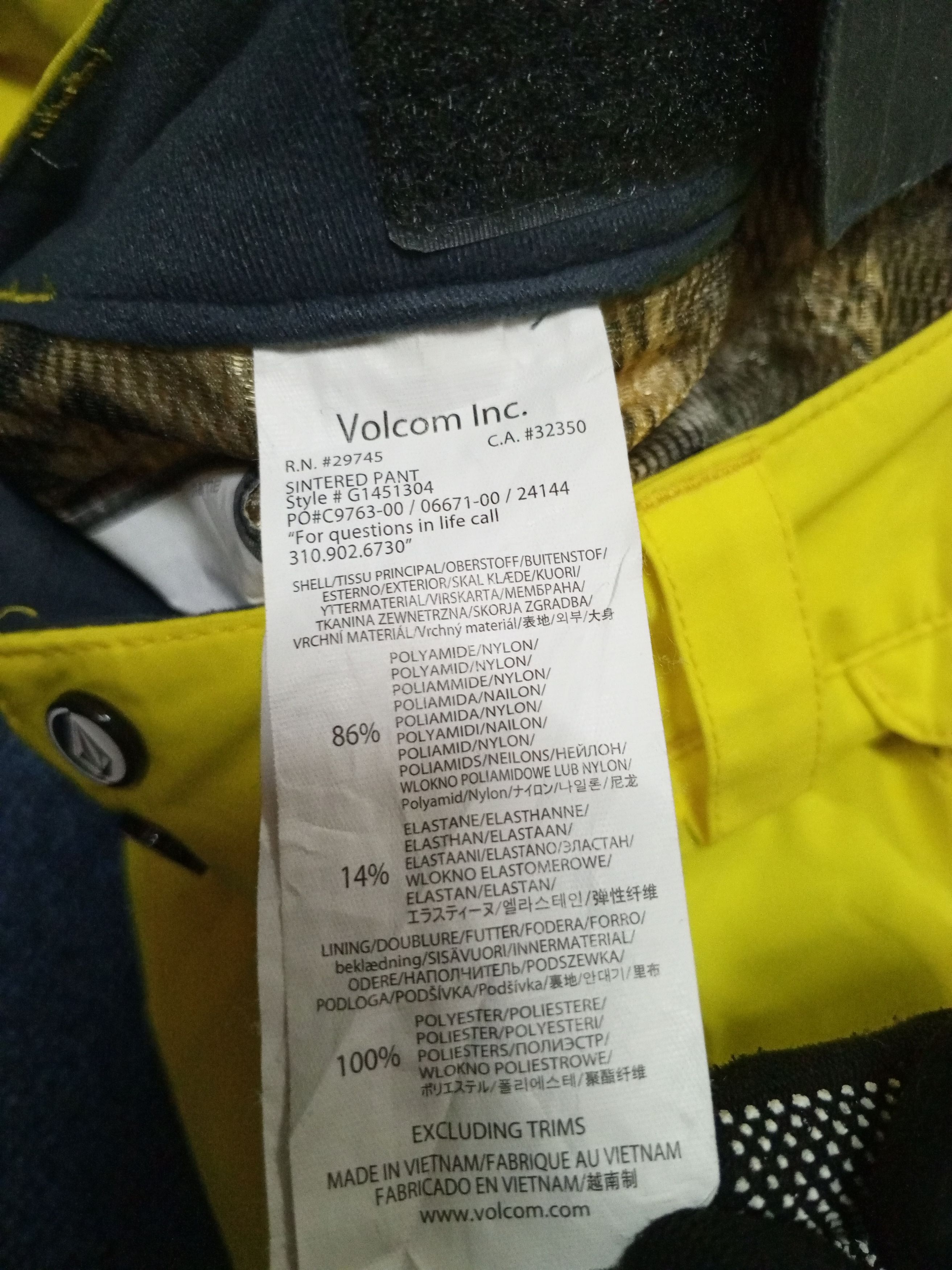 Volcom VALCOM YELLOW SNOWBOARD PANTS NICE Size US 34 / EU 50 - 14 Thumbnail