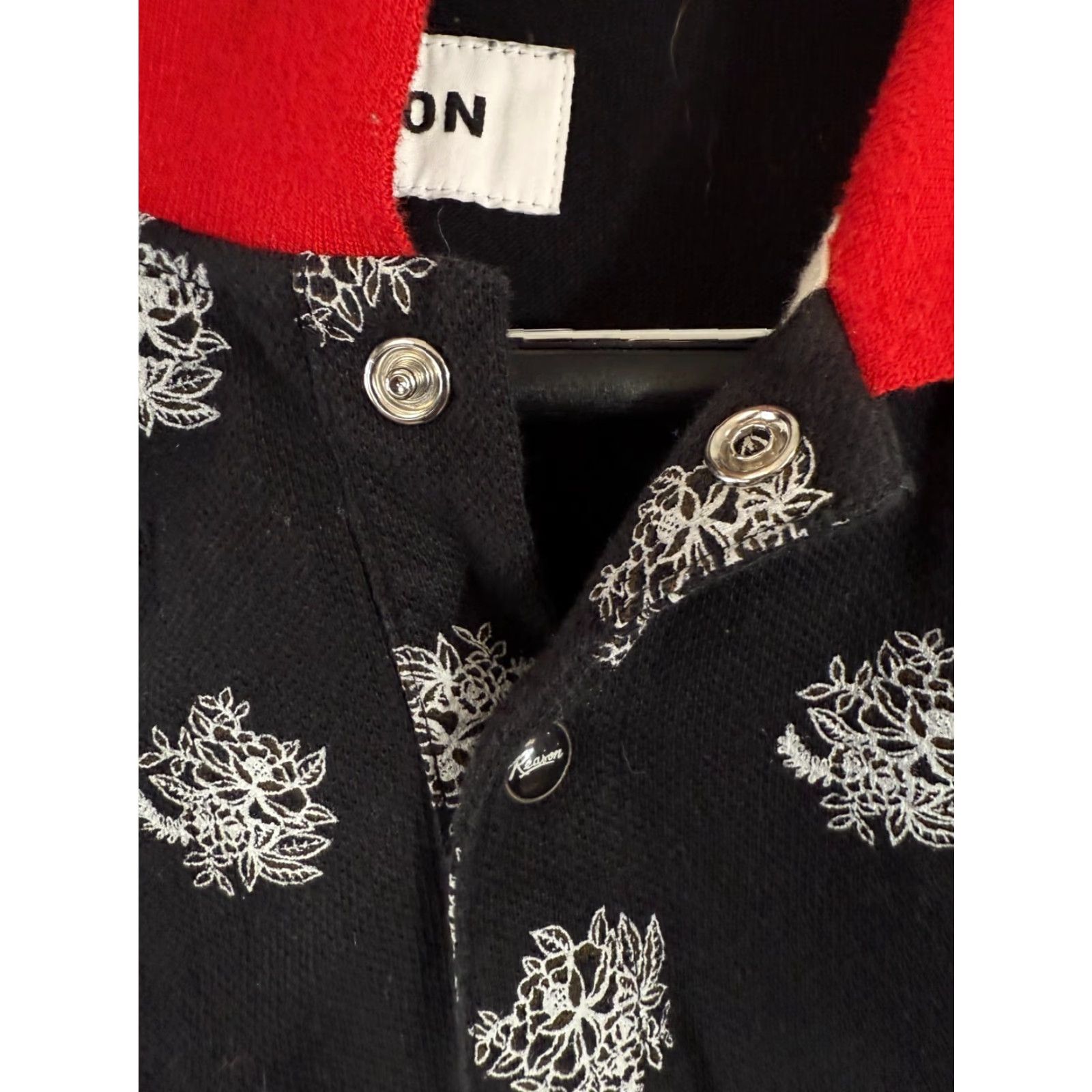 Reason Reason Polo Shirt Mens 3XL Red Black Wolf Floral Printed Snap Short Sleeve Polo Shirt Size US XXL / EU 58 / 5 - 6 Thumbnail