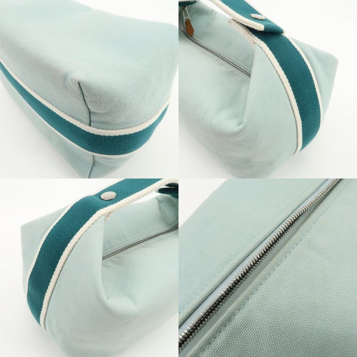 Hermes Hermes Bride A Brac GM Canvas Cosmetic Pouch Light Blue Size ONE SIZE - 5 Thumbnail