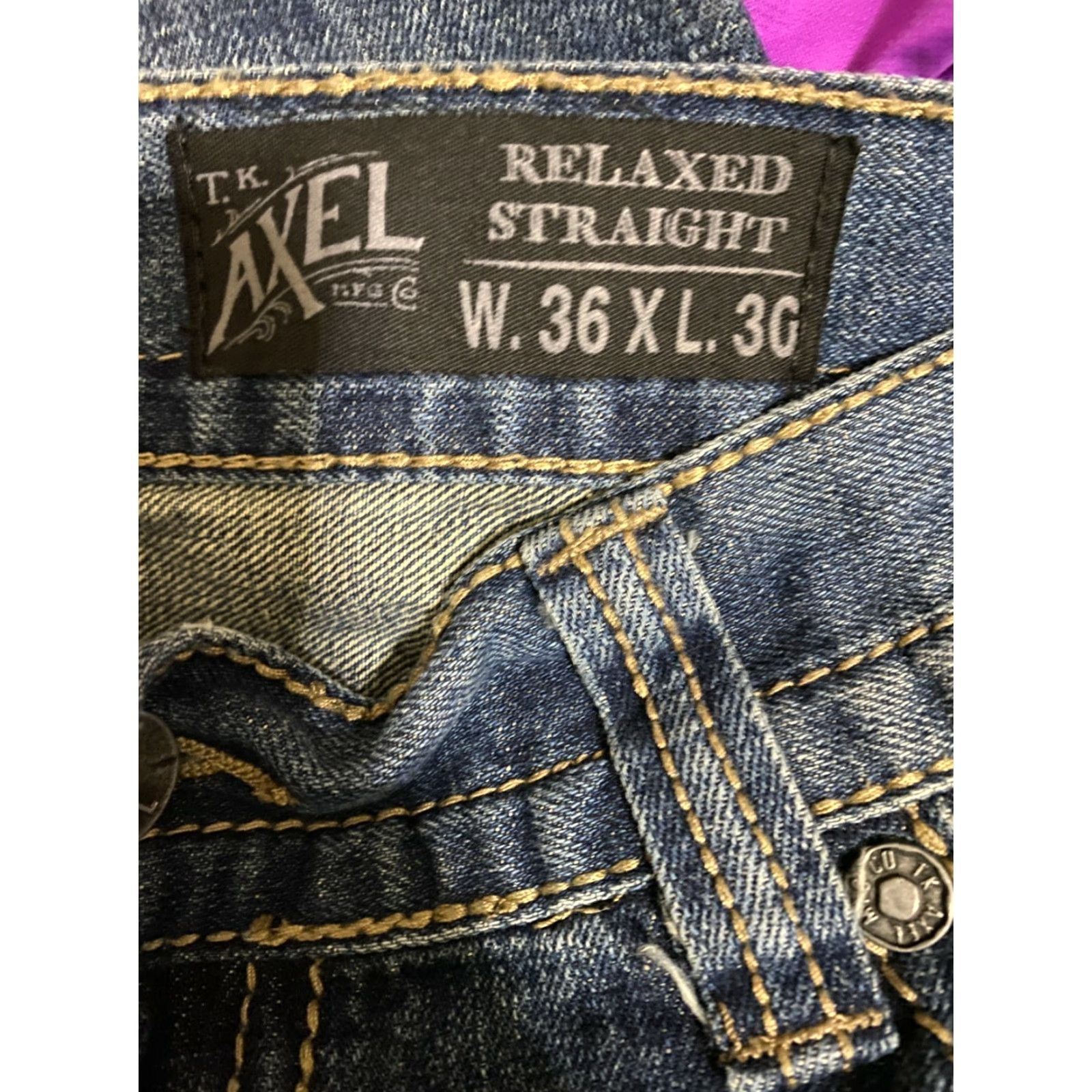 J Brand TK Axel Brand Men's Jeans Distressed Blue 36 x 30 Relaxed Straight Size US 36 / EU 52 - 7 Thumbnail