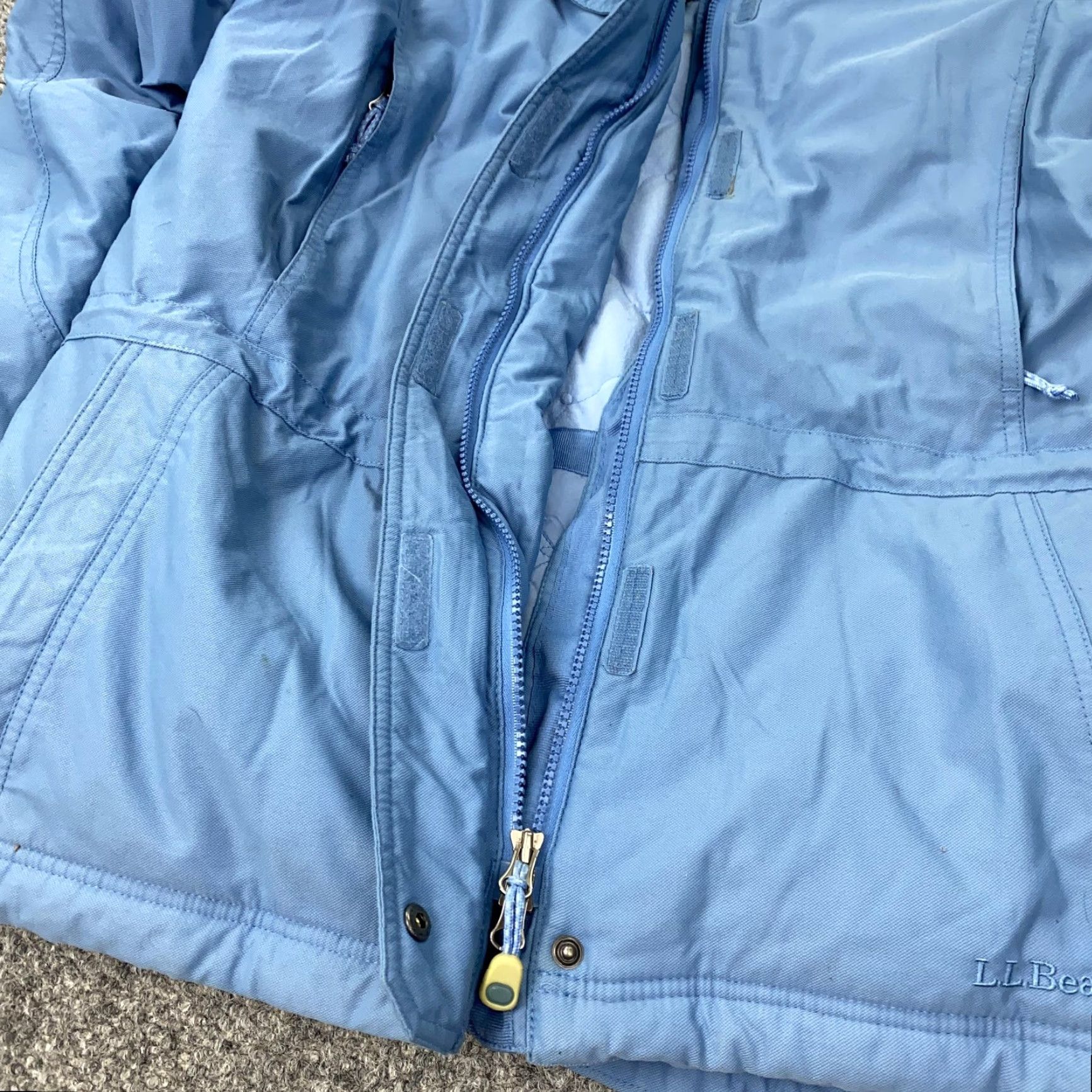 Vintage L.L. Bean Parka Womens Medium Blue Insulated Down Hooded Coat with Fur Trim Zip Size M / US 6-8 / IT 42-44 - 7 Thumbnail