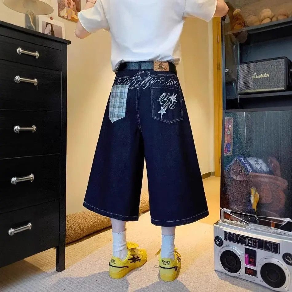 Japanese Brand Retro checkered patchwork denim shorts Size US 32 / EU 48 - 5 Thumbnail