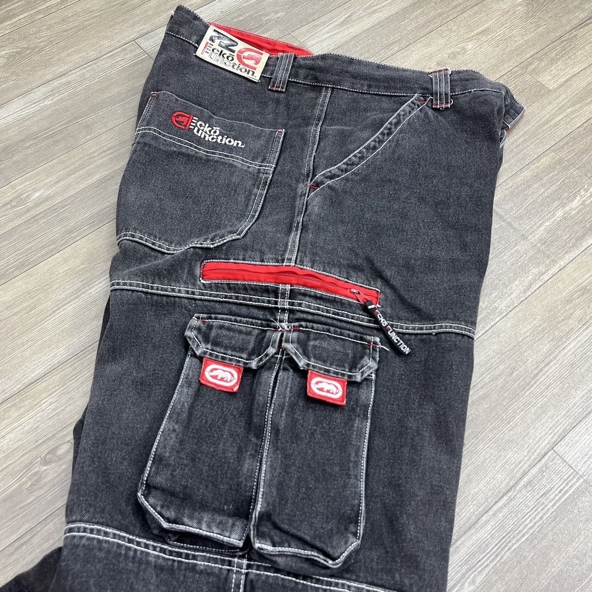 Ecko Unltd. × JNCO × Vintage Y2K Vintage Ecko Unltd Baggy Cargo Jeans Size US 33 - 5 Thumbnail