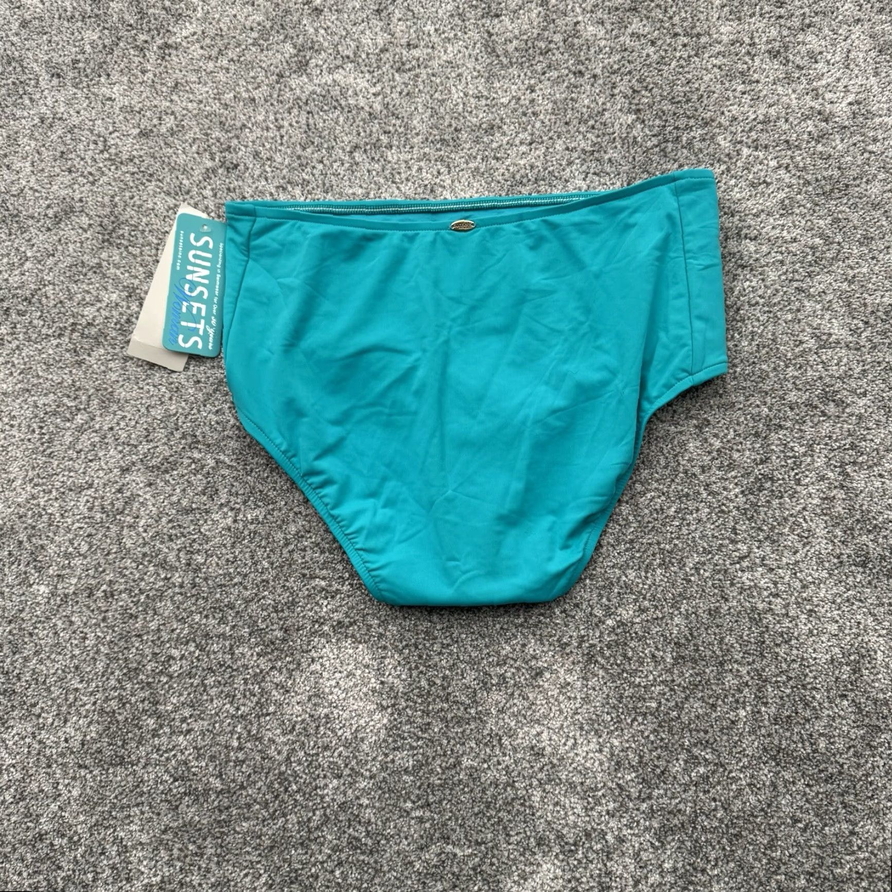 Vintage Sunsets Bikini Bottom Womens 16W Plus Swim High Waisted Retro 50s Resort Chic Blue 50s Beach Retro Tropical Full Coverage Womens Size 38" / US 16 / IT 52 - 6 Thumbnail