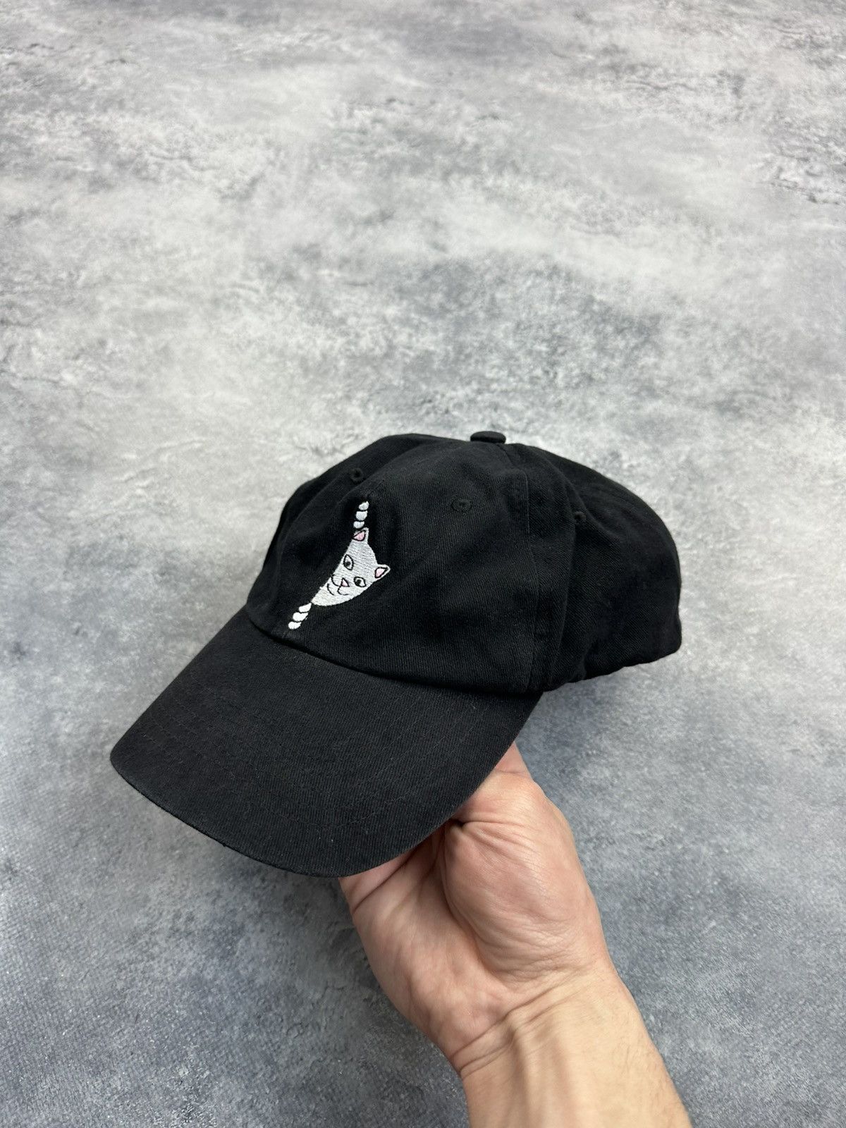 RIPNDIP Rip N Dip Cap Embroidered Centre Logo Cat Black Baseball Hat Size ONE SIZE - 4 Thumbnail