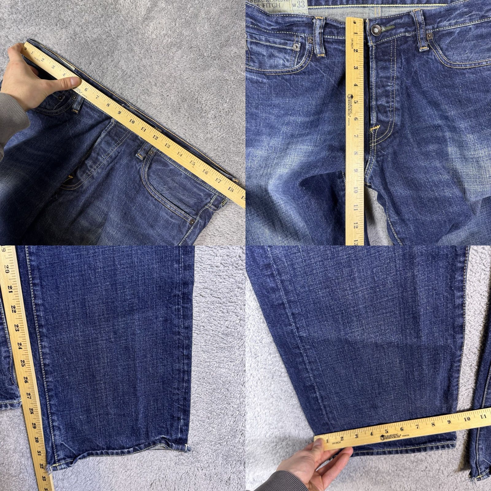 Abercrombie & Fitch Abercrombie & Fitch Kilburn Jeans Men 36x32 Vintage Lowrise Boot Whisker Denim Y2K Jeans Regular 5-Pocket Blue Mens Size US 36 / EU 52 - 8 Thumbnail