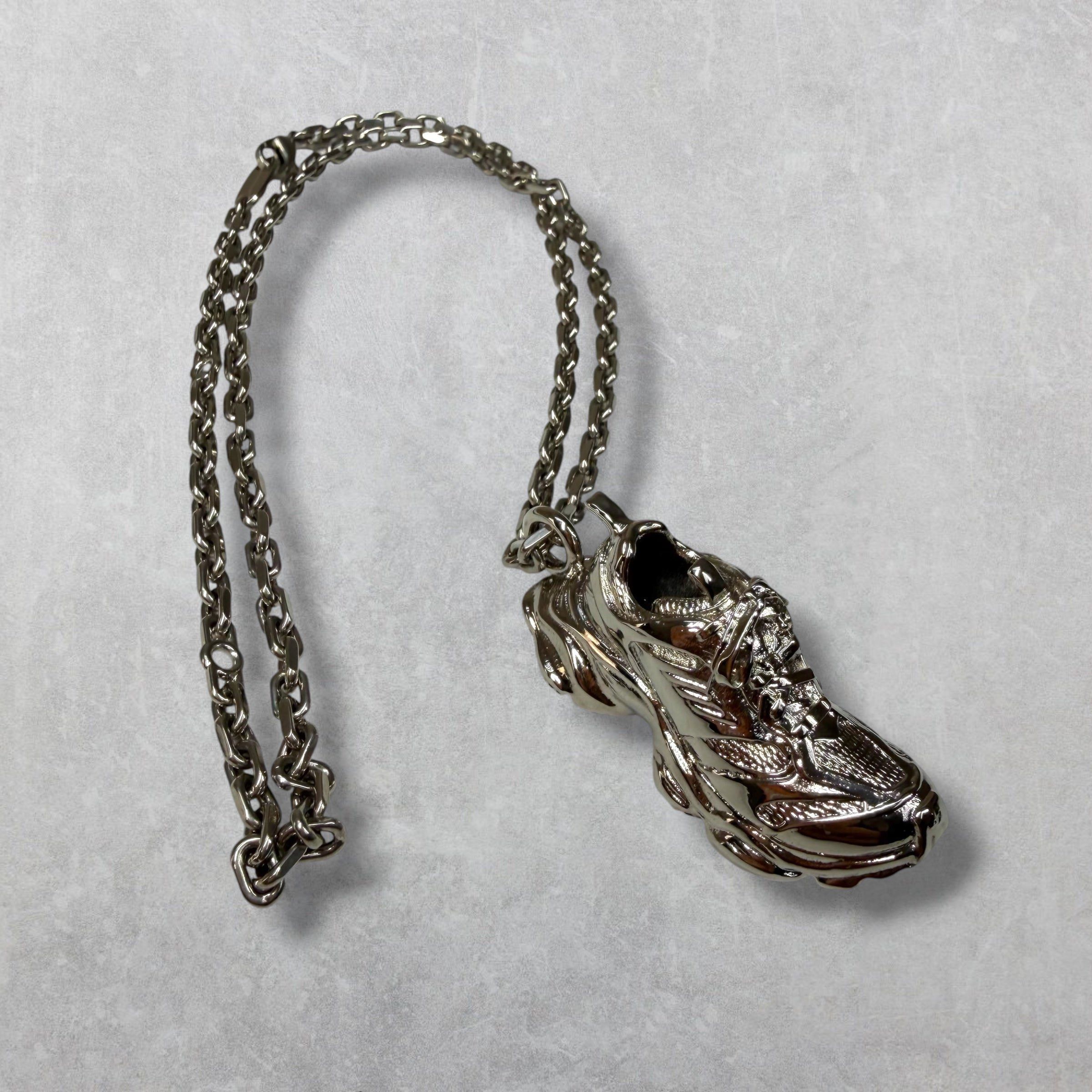 Balenciaga Balenciaga Track Brass Silver Necklace Size ONE SIZE - 1 Thumbnail