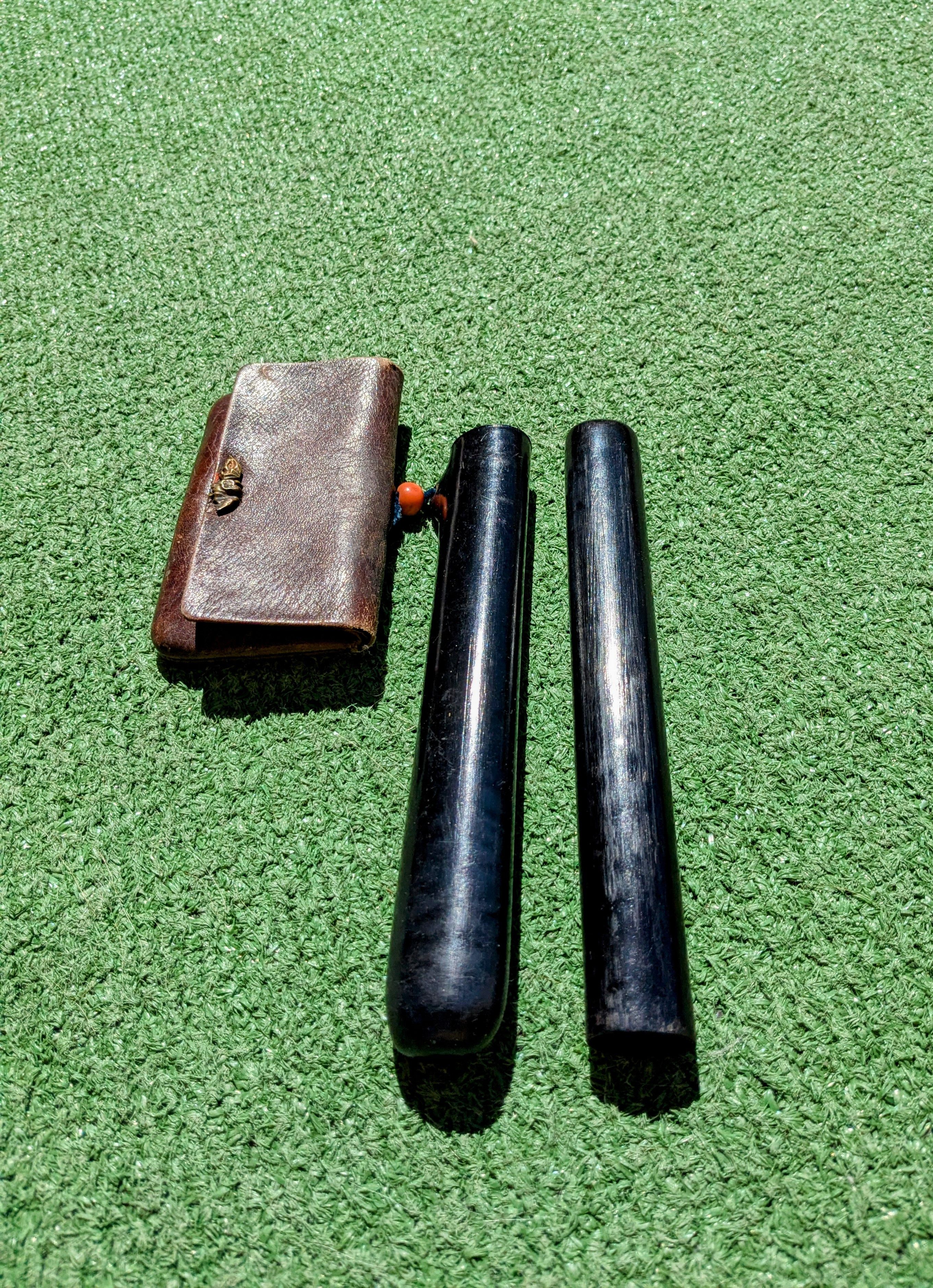 Other Japanese Antique Leather Tobacco Clasp Pouch+Pipe&Wood Boxes Size ONE SIZE - 3 Thumbnail