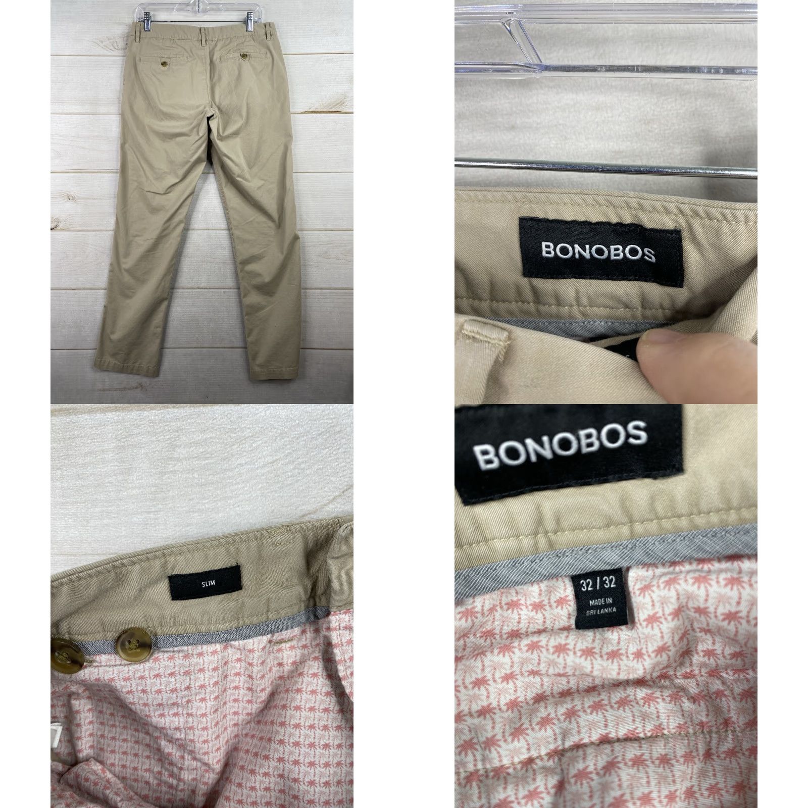 Bonobos Bonobos Mens Pants Chino Slim Beig e Lightweight Stretch Polyester 32x32 Casual Workwear Travel Mens Size US 32 / EU 48 - 8 Thumbnail