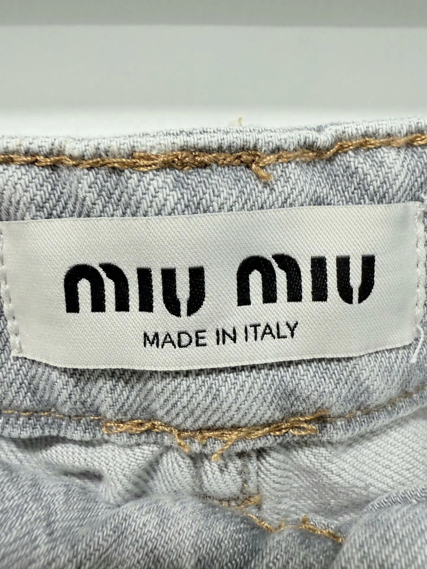 Miu Miu Miu Miu 25 Rhinestone Gray Jeans 24. Size 24" / US 00 / IT 34 - 3 Thumbnail