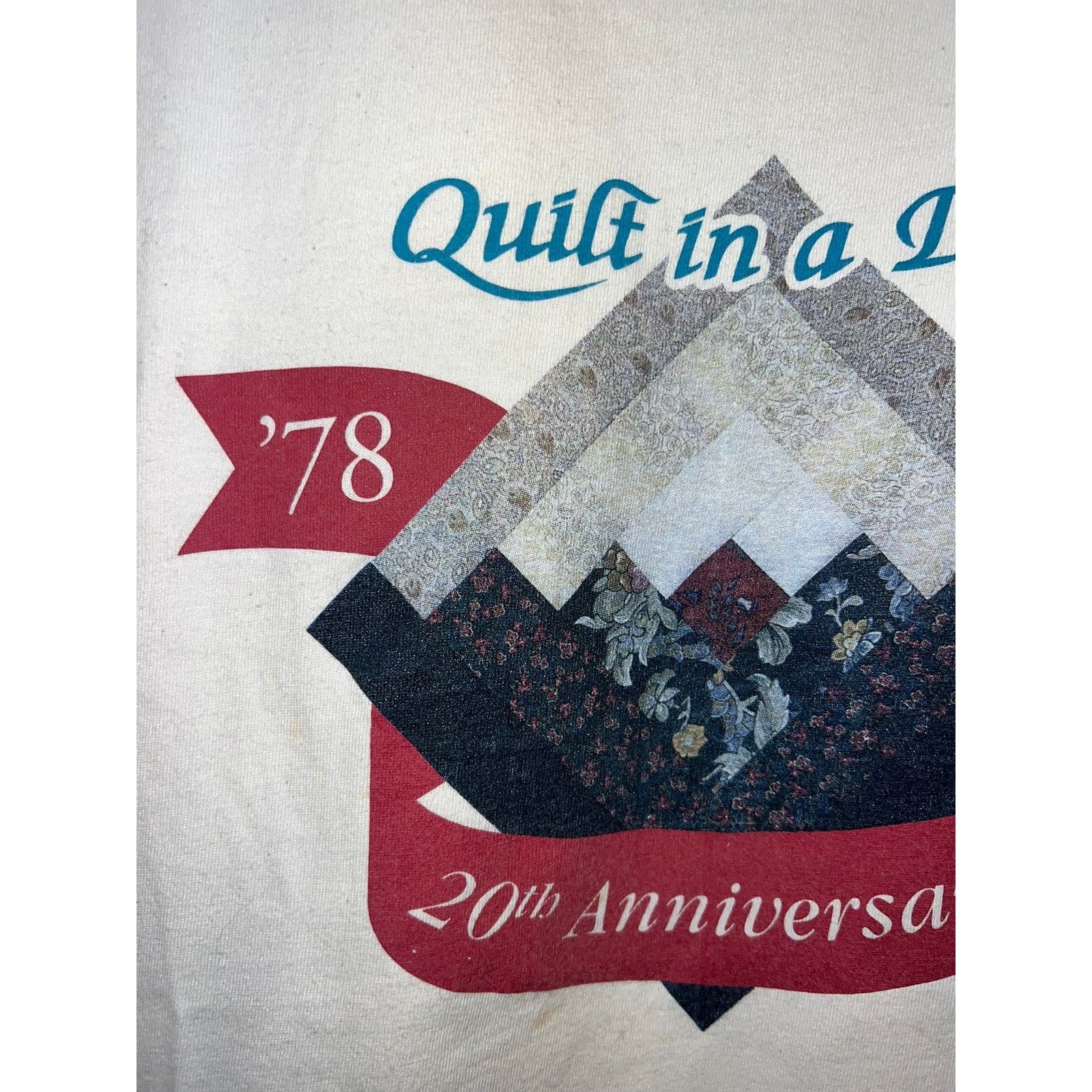 Hanes Vintage Quilt Shirt 1998 Quilting In A Day 90s Tee VTG 3X Size US XXL / EU 58 / 5 - 3 Thumbnail