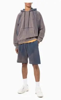 Off-White o1gr1nt0425 Diag Tab Vtg Skate Sweatshort in Outerspace Size US 36 / EU 52 - 2 Thumbnail