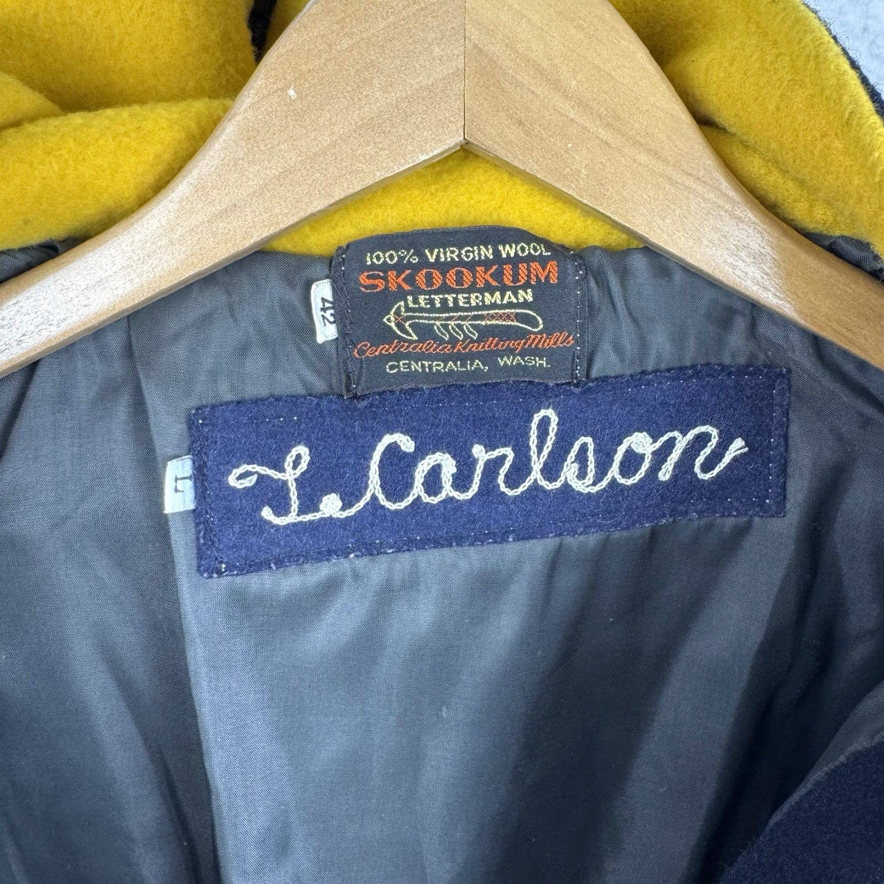 Vintage VINTAGE 80s Skookum Letterman Varsity Jacket Size 42 Zip Hood Eagle Chain Stitch Size US XS / EU 42 / 0 - 6 Thumbnail