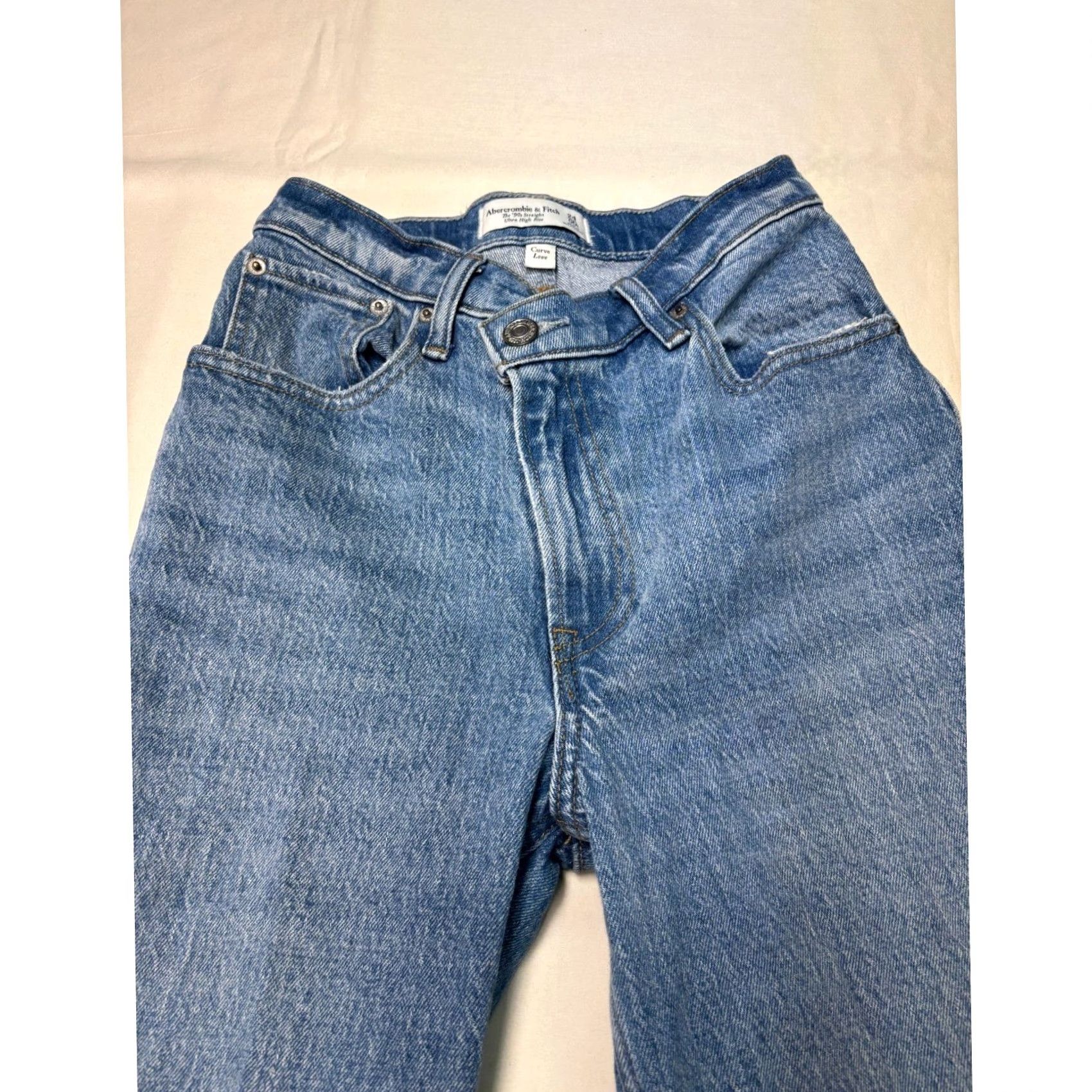 Abercrombie & Fitch VINTAGE Abercrombie & Fitch Curve Love 90s Straight Ultra High Rise Jeans Blue 24X30 Mens Womens Girls Boys 0 Size 42" / US 20 - 2 Thumbnail