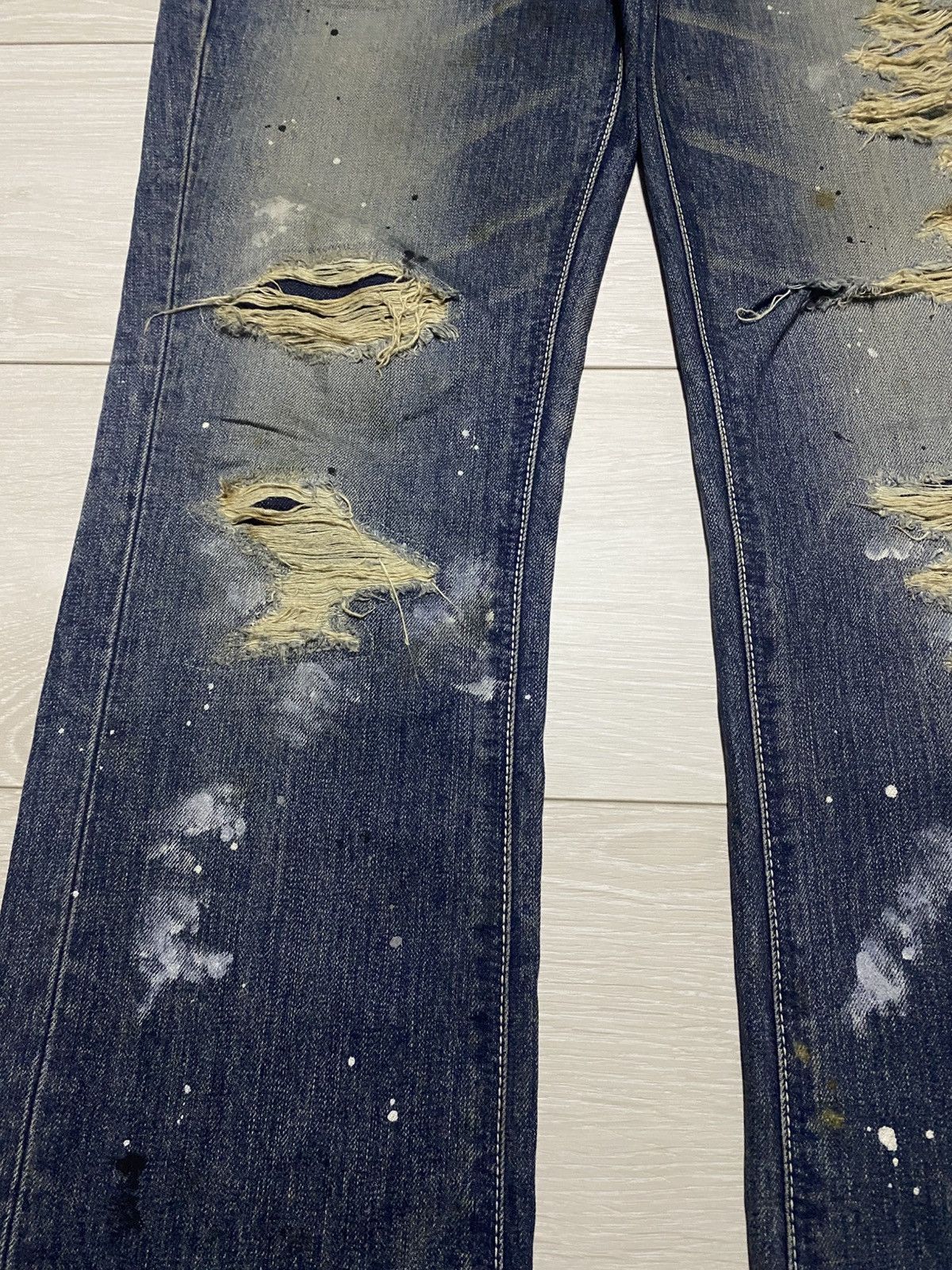 Murder License Vintage Murder License Paint Splatter Distressed Slim Jeans Size US 36 / EU 52 - 7 Thumbnail